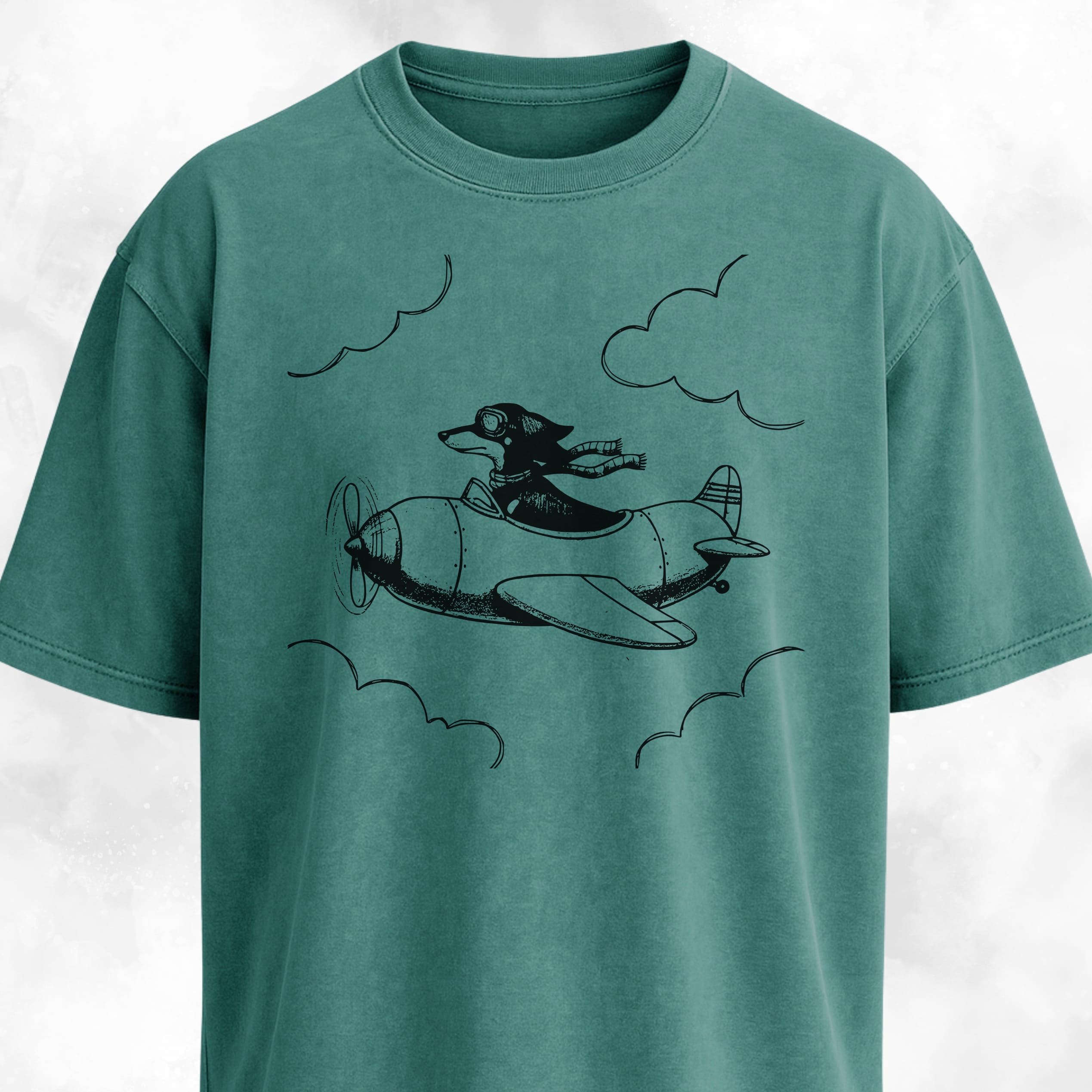 Doxie Aviator On Sausage Plane T-Shirt