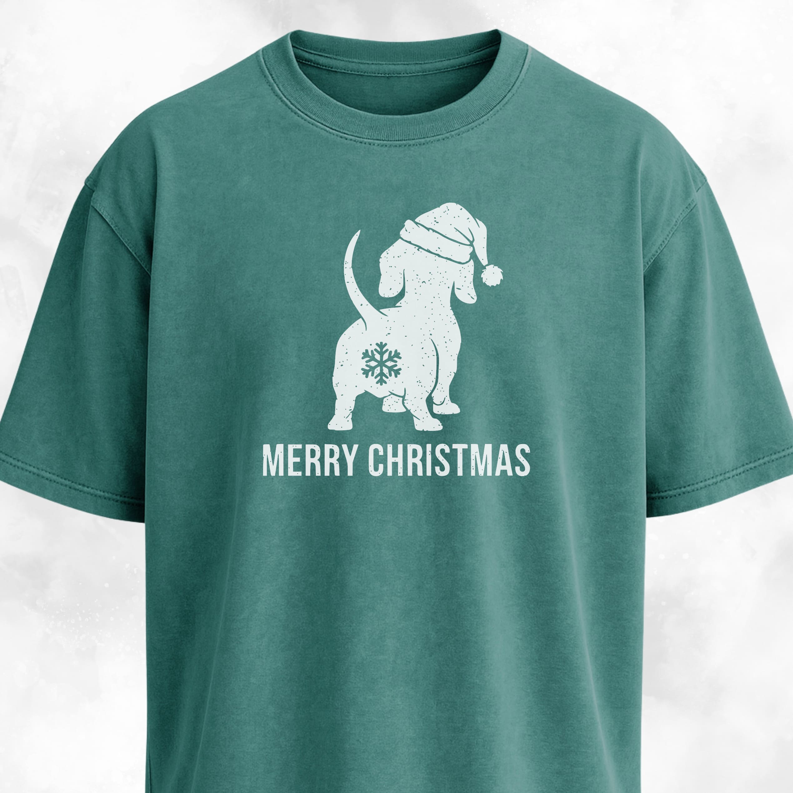 Doxie Merry Christmas Snowflake Butt T-Shirt