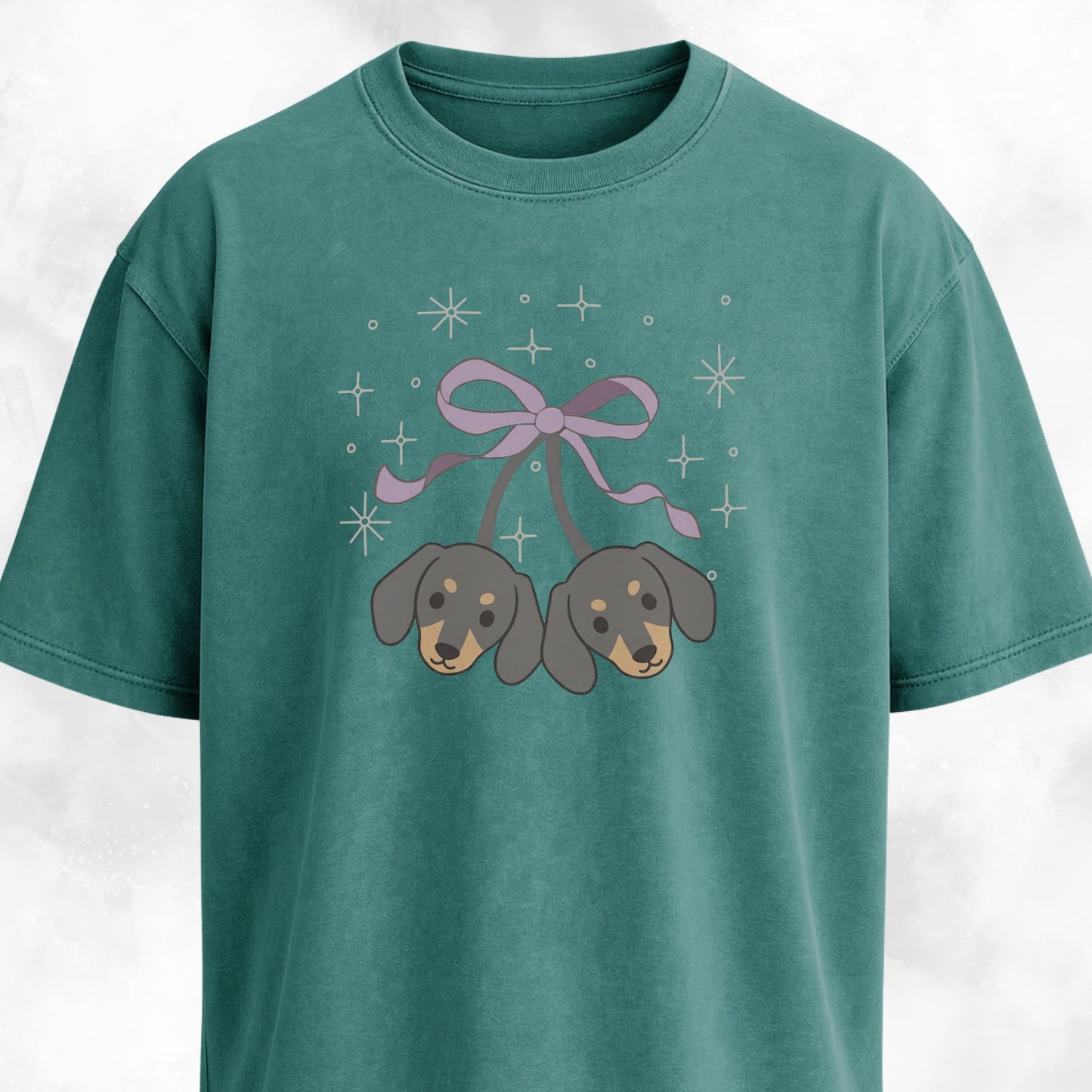 Kawaii Doxie Cherries With A Bow T-Shirt