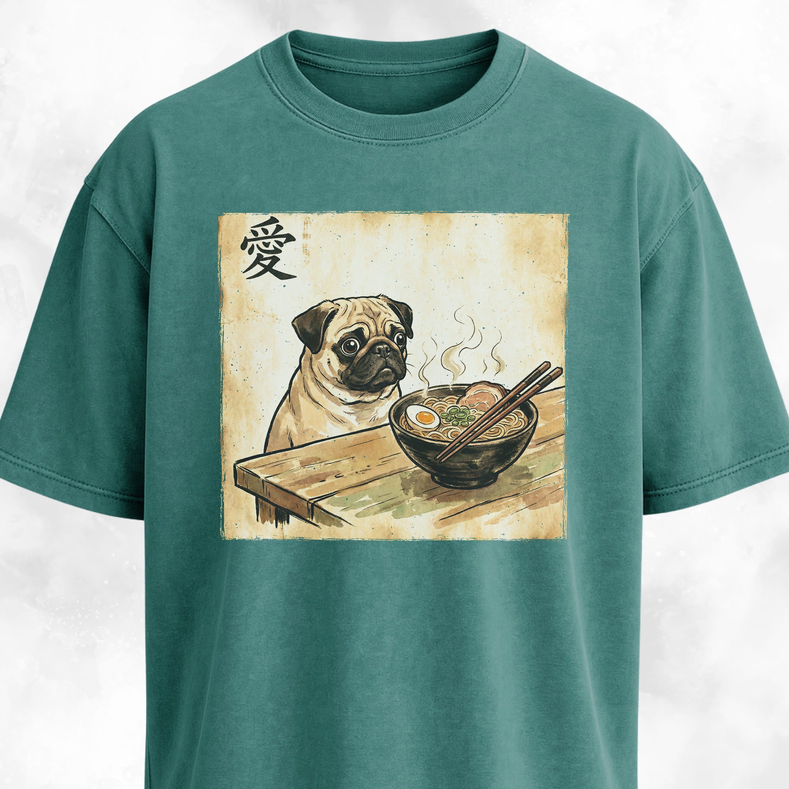 Japanese Pug Eating Ramen T-Shirt