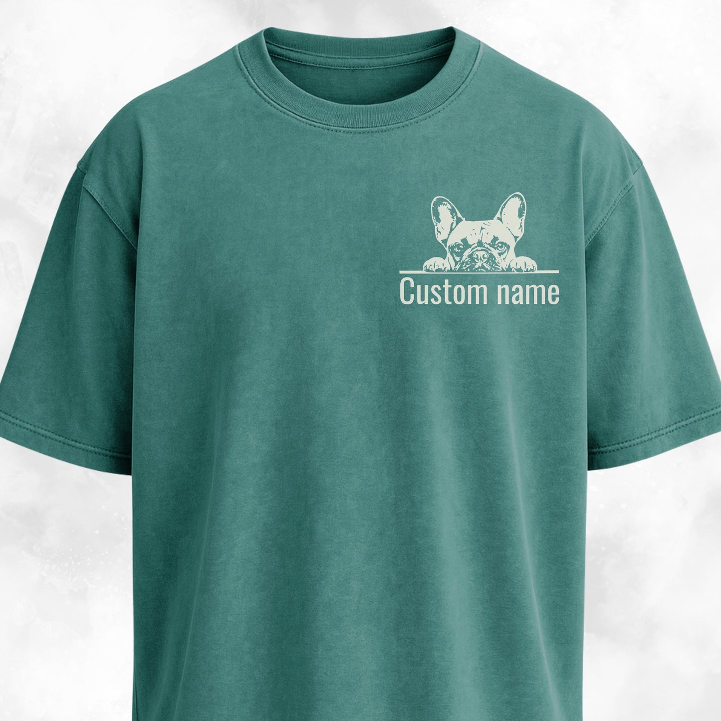 Custom Name French Bulldog Pocket Design T-Shirt