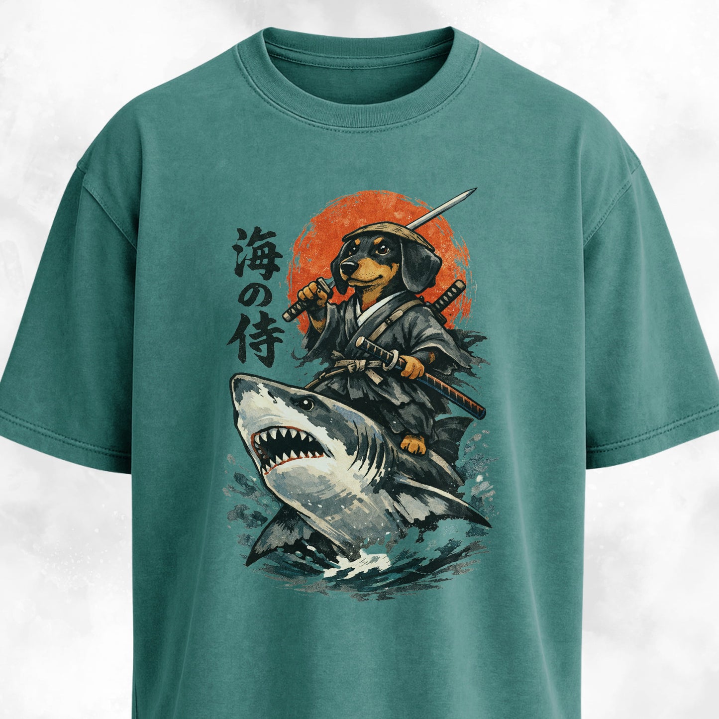 Samurai Doxie Riding A Shark T-Shirt
