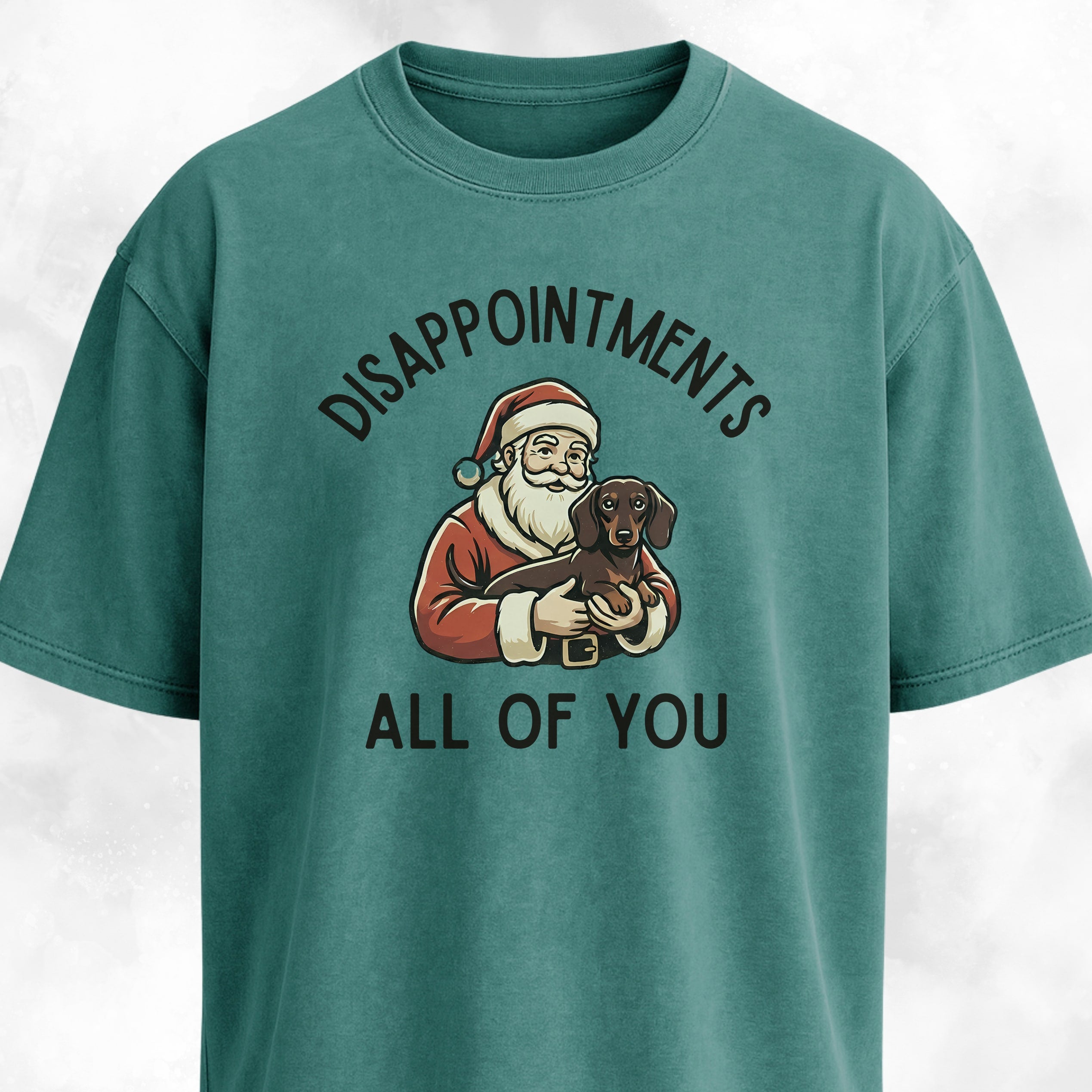 Disappointed Santa With Dachshund T-Shirt
