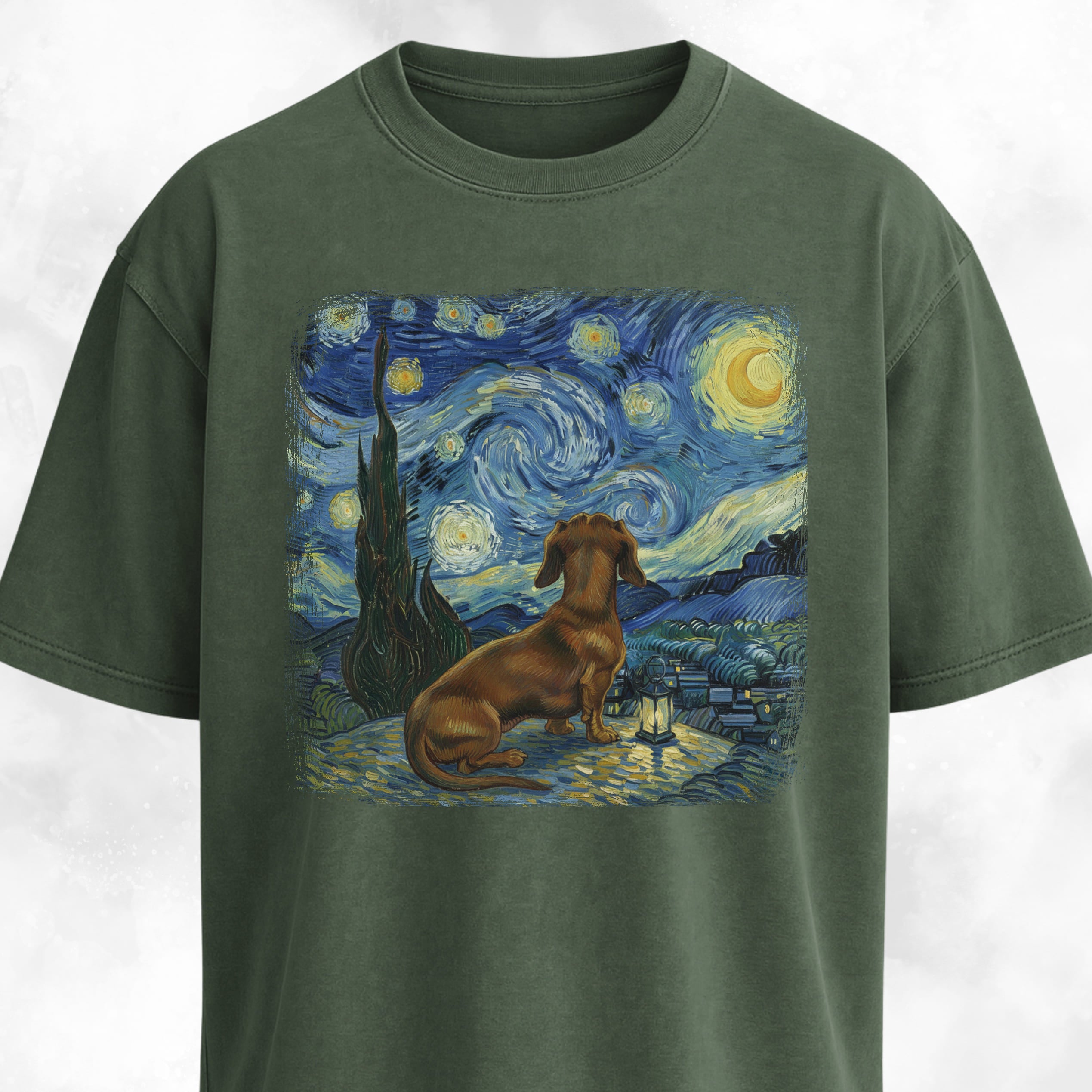 Van Gogh's Starry Night Dachshund Edition T-Shirt