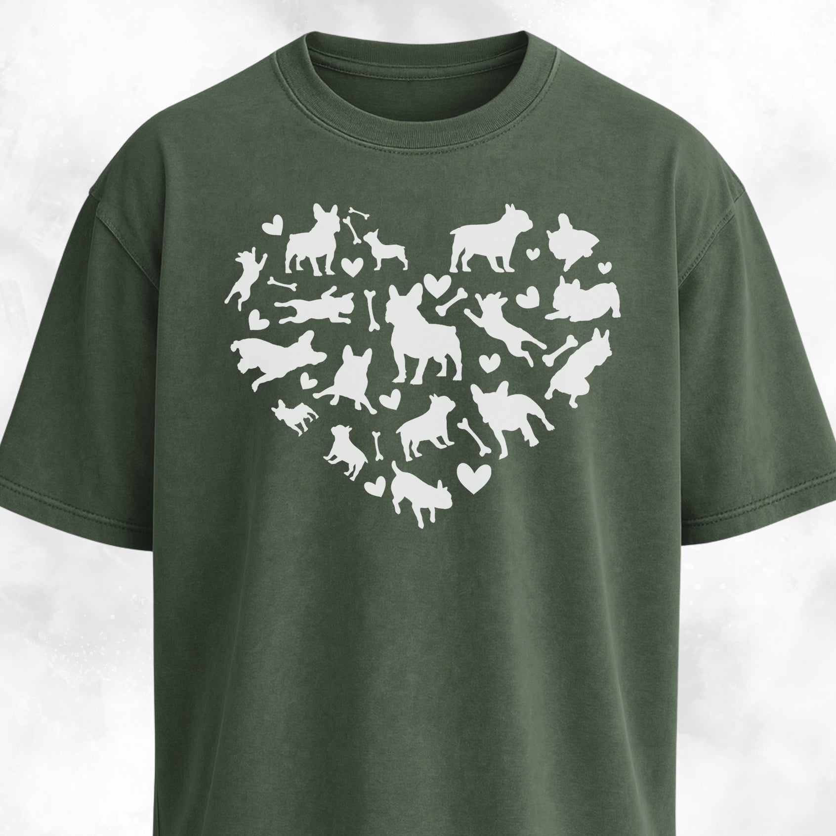 Frenchies Heart Mosaic T-Shirt