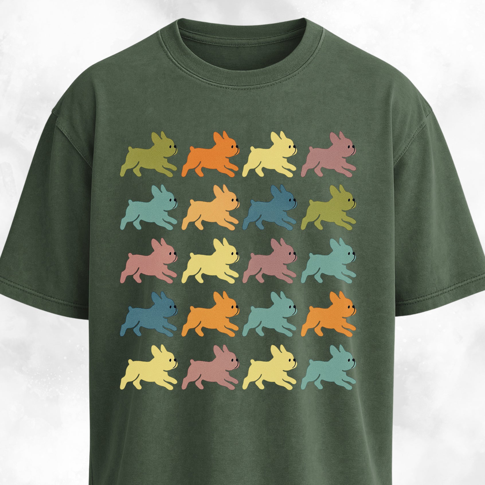 Cute Frenchies Collage Design T-Shirt