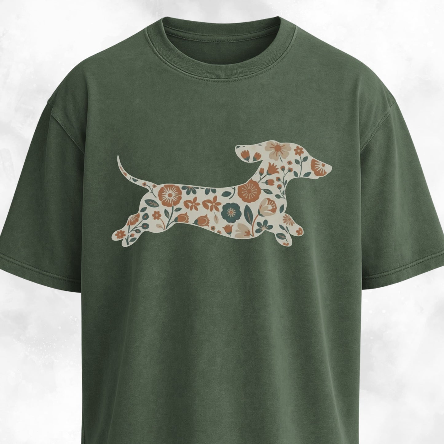 Jumping Floral Doxie T-Shirt