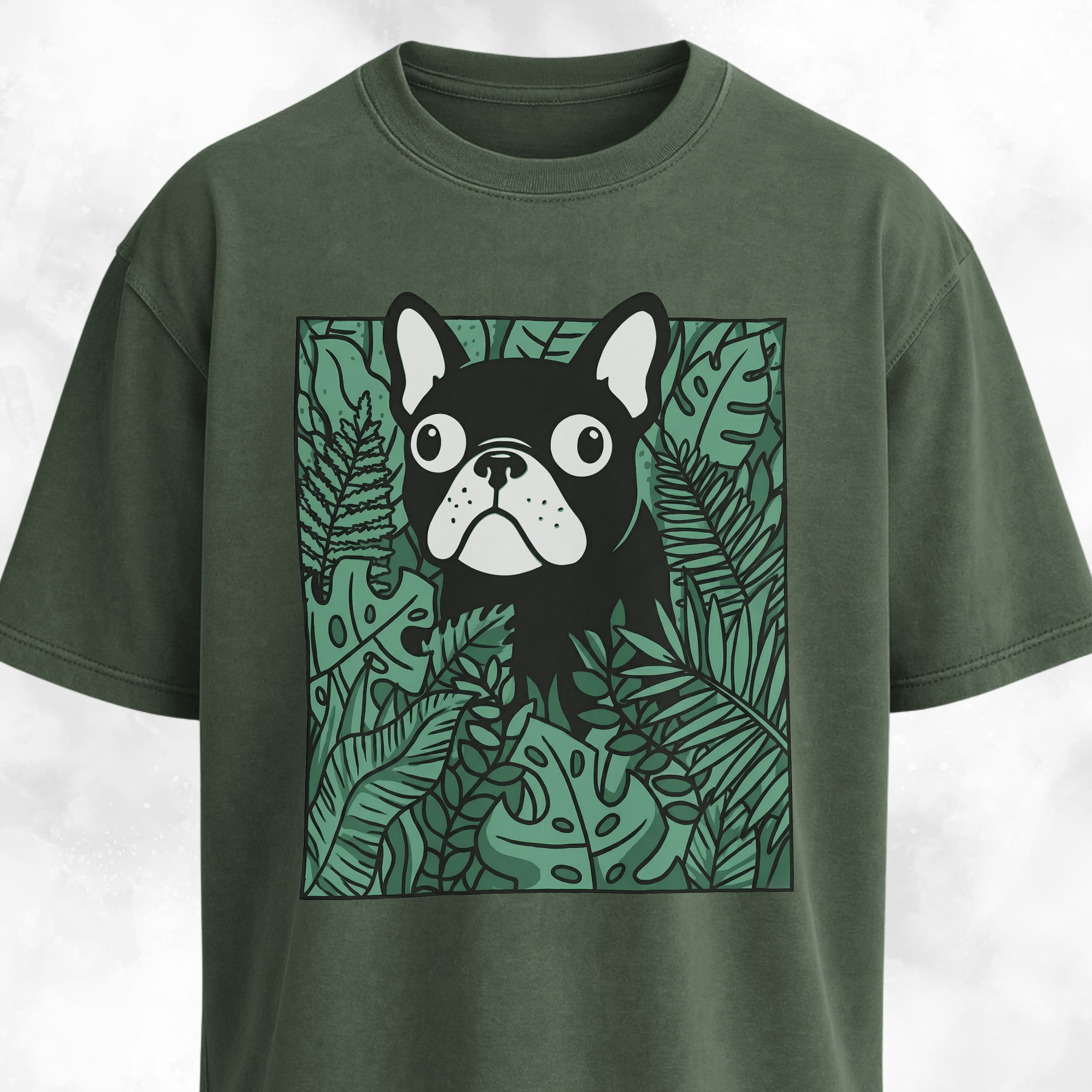 Frenchie In A Green Field T-Shirt