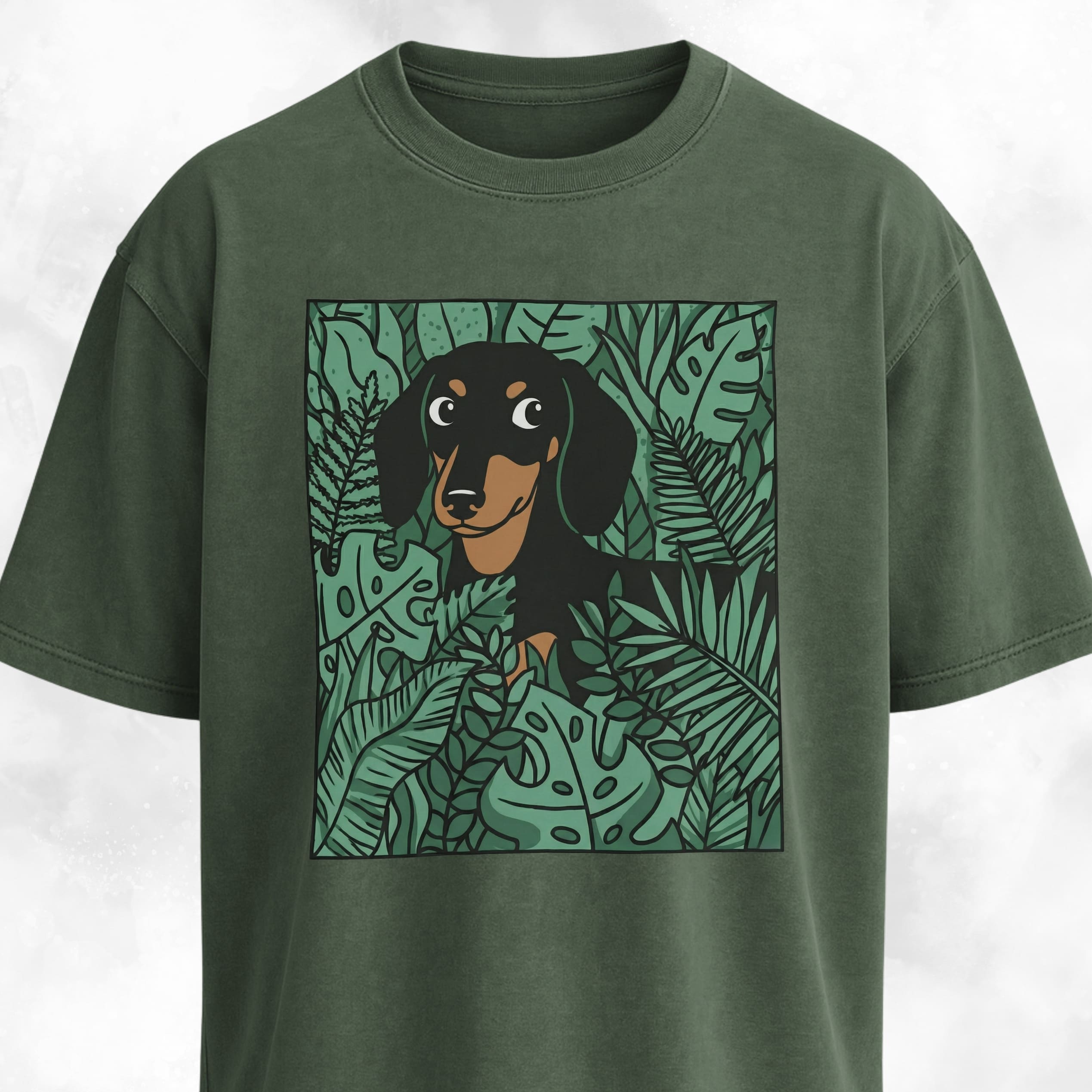 Dachshund In A Green Field T-Shirt