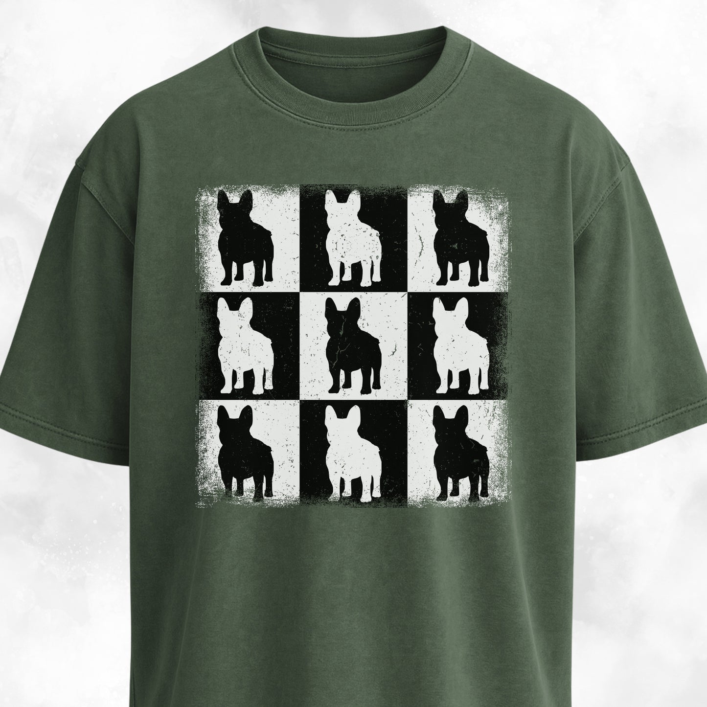 Checkerboard Frenchies Collage T-Shirt