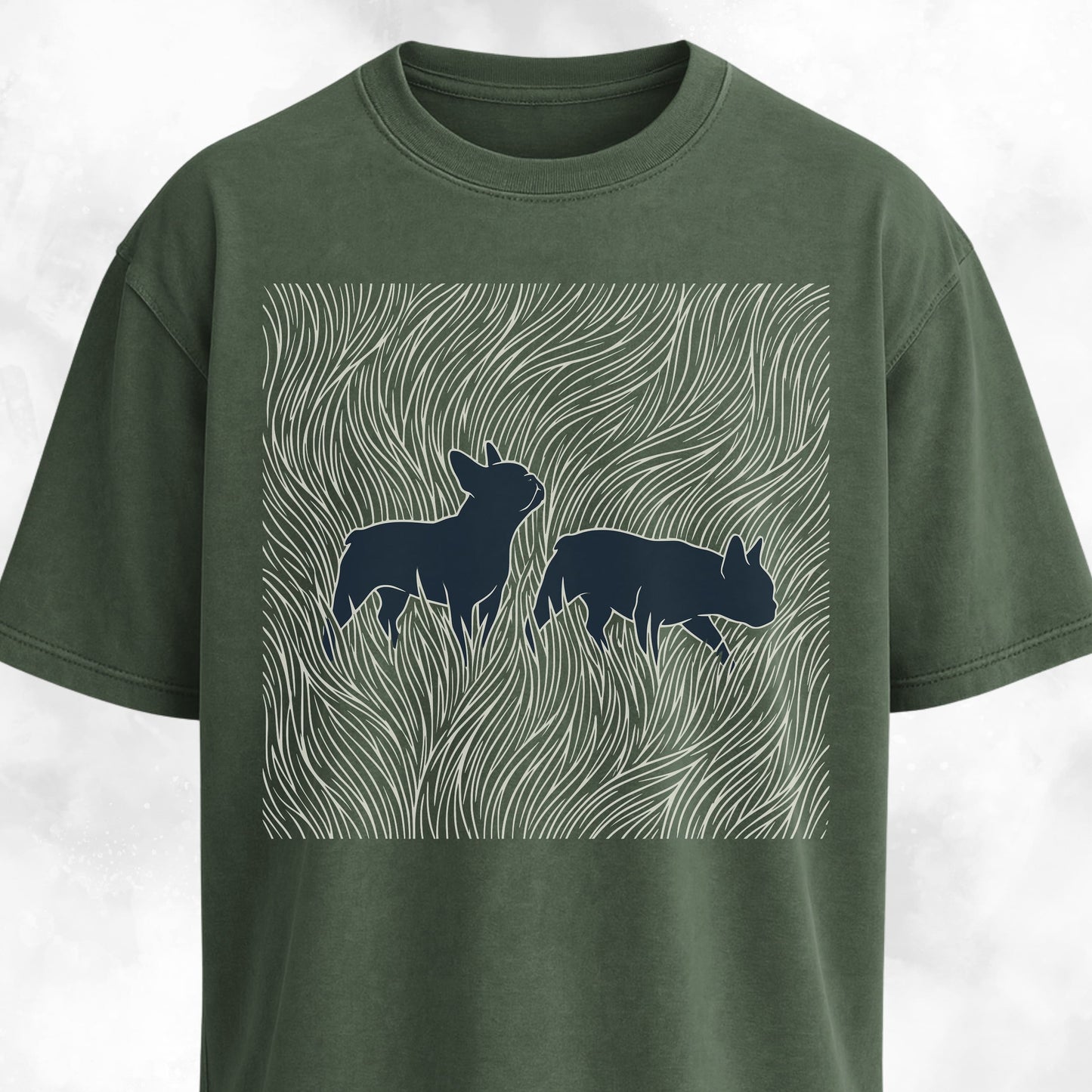 Frenchies In A Grass Field T-Shirt