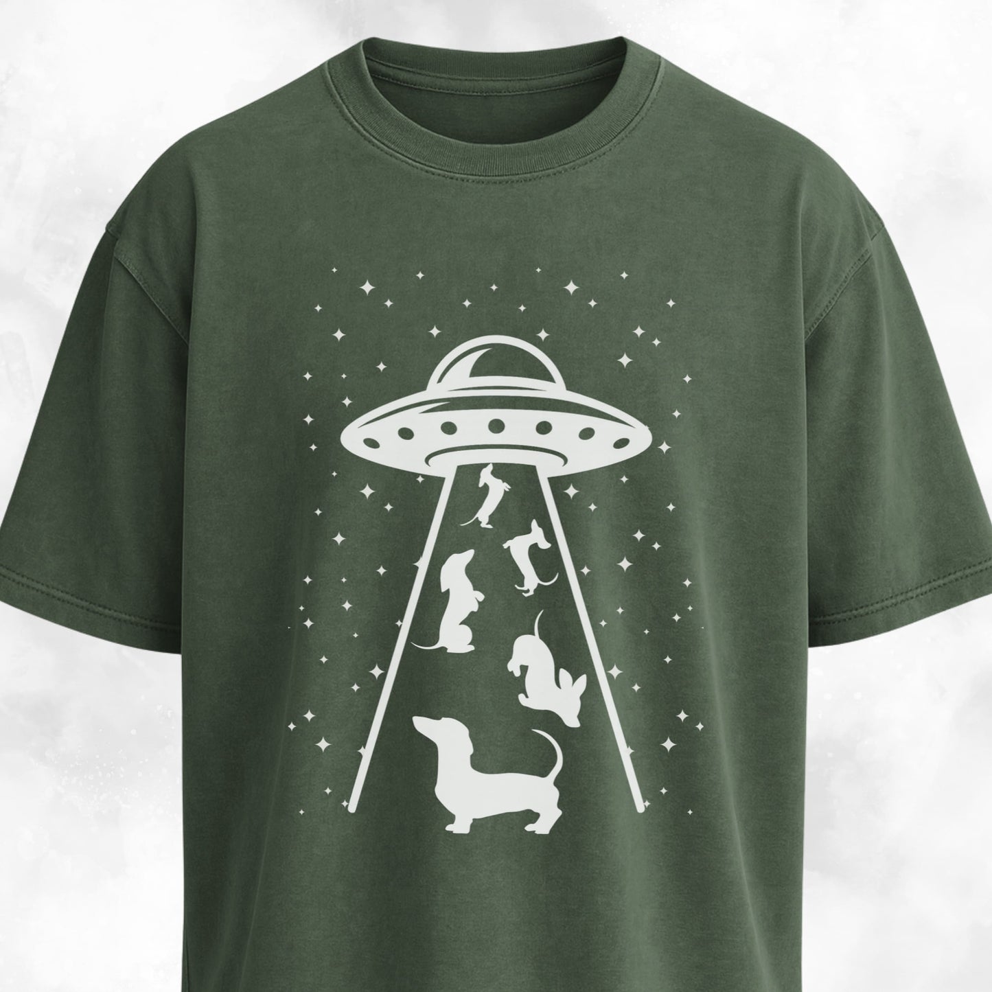 UFO Beaming Dachshunds T-Shirt