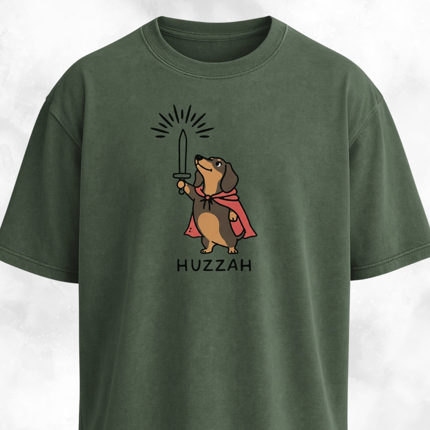 Huzzah Doxie With Sword T-Shirt