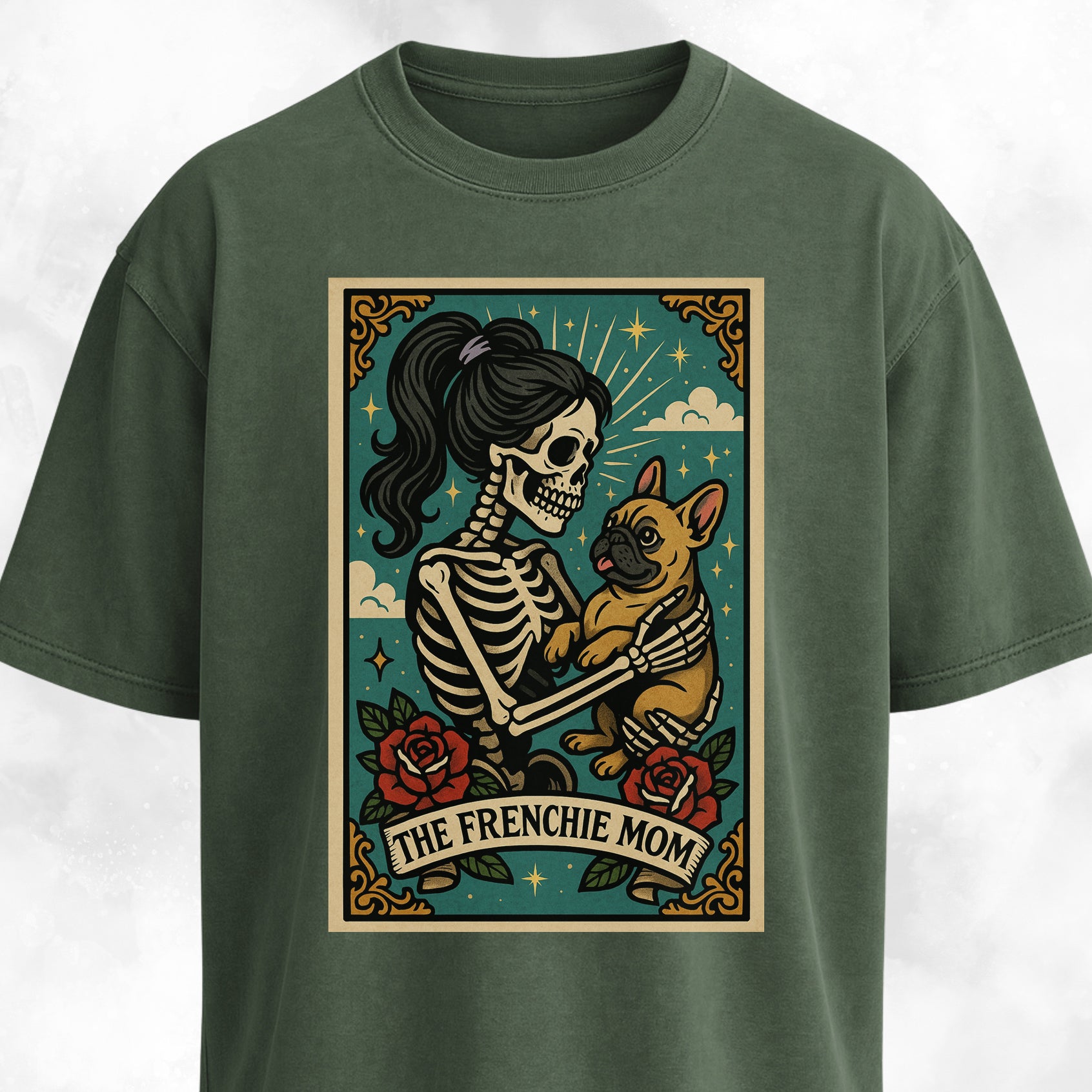 Frenchie Mom Tarot Card T-Shirt