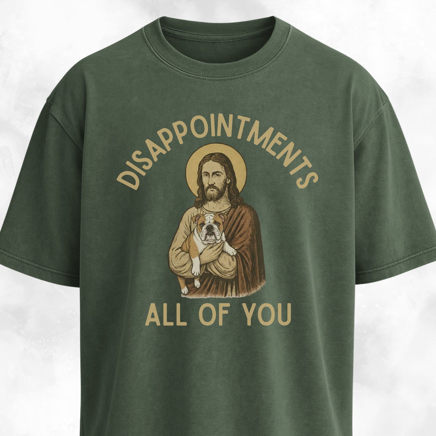Disappointed Jesus English Bulldog Edition T-Shirt