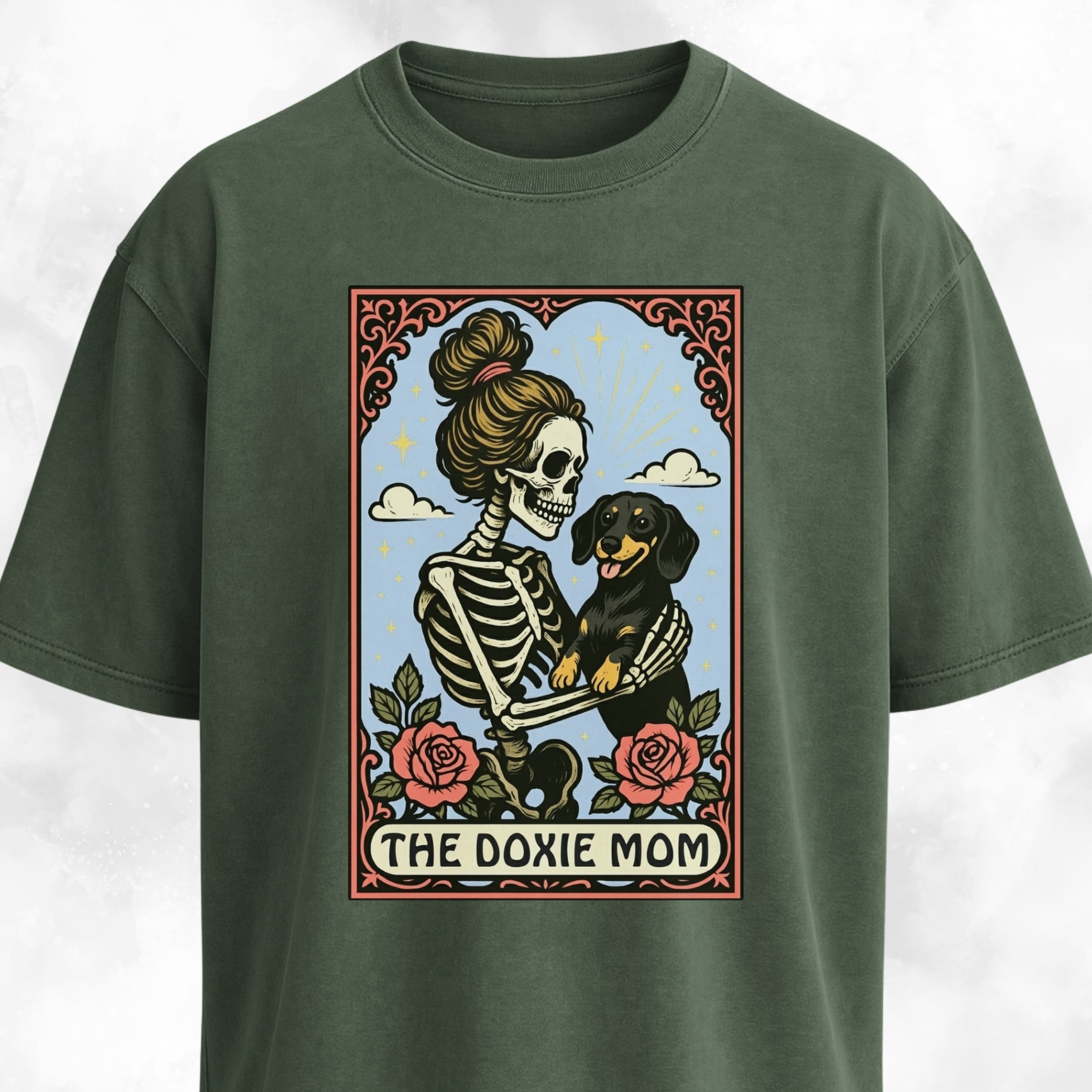 The Doxie Blonde Mom Tarot Card T-Shirt