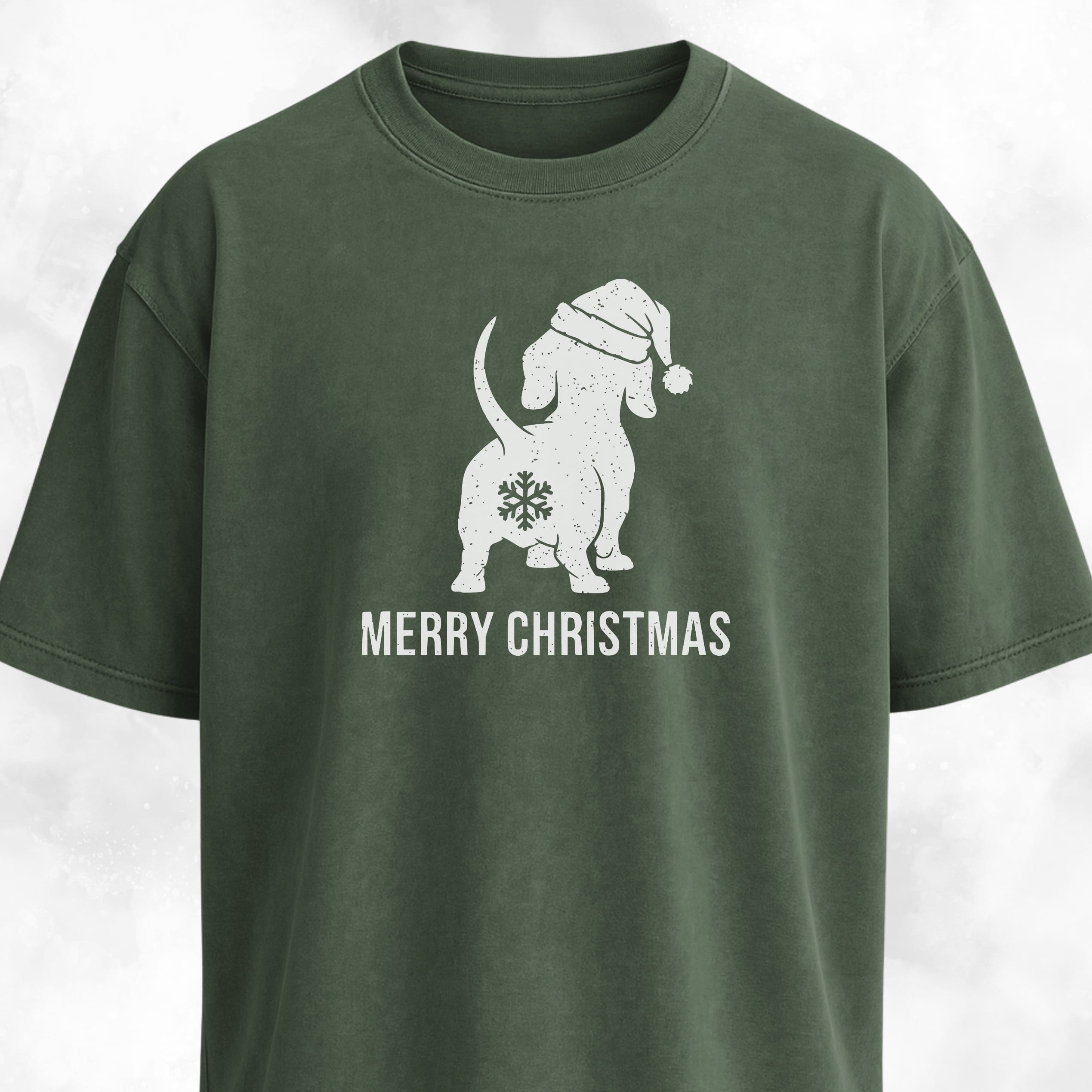 Doxie Merry Christmas Snowflake Butt T-Shirt