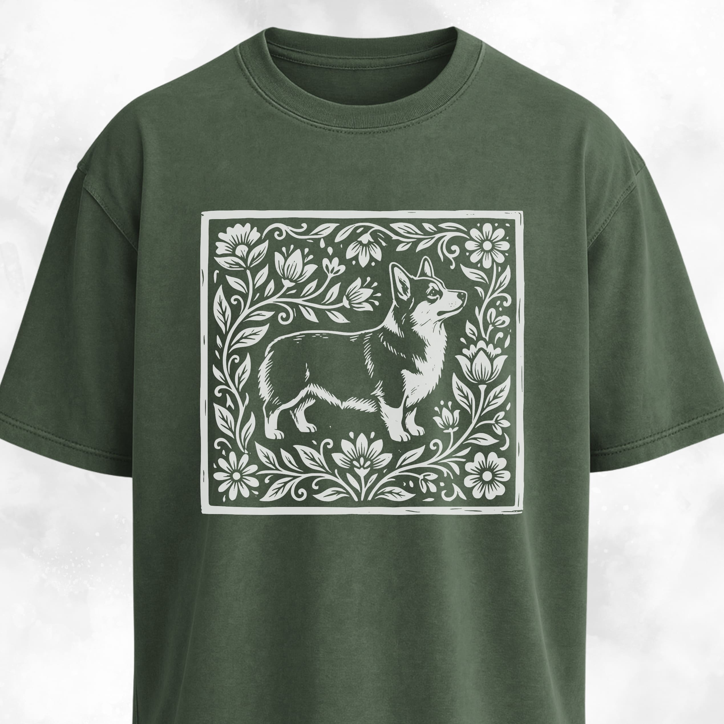 Floral Corgi T-Shirt