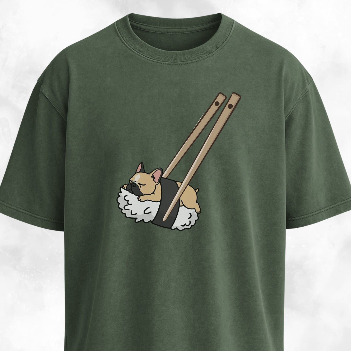 Frenchie Sushi With Chopsticks T-Shirt