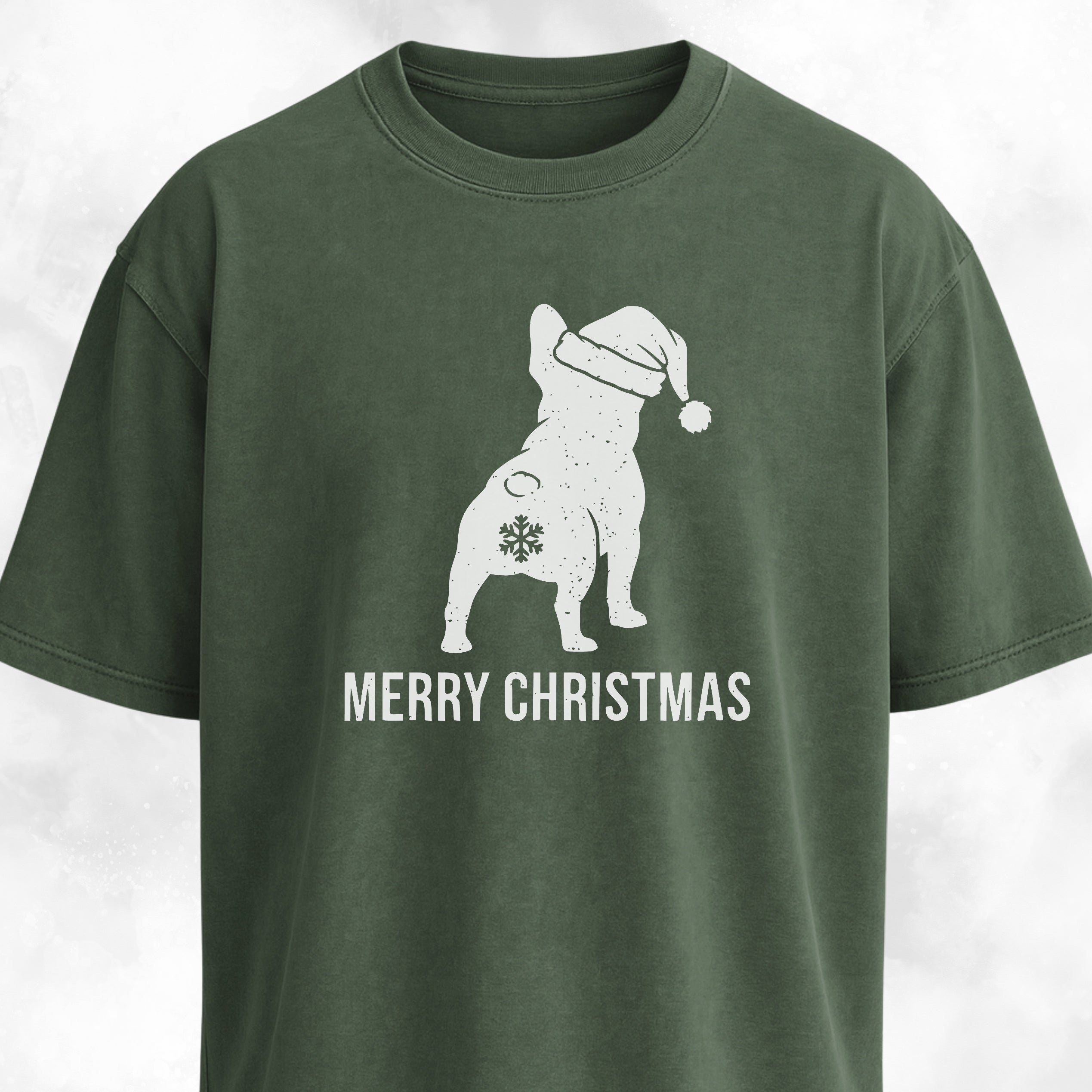 Merry Christmas Snowflake Butt Frenchie Edition T-Shirt