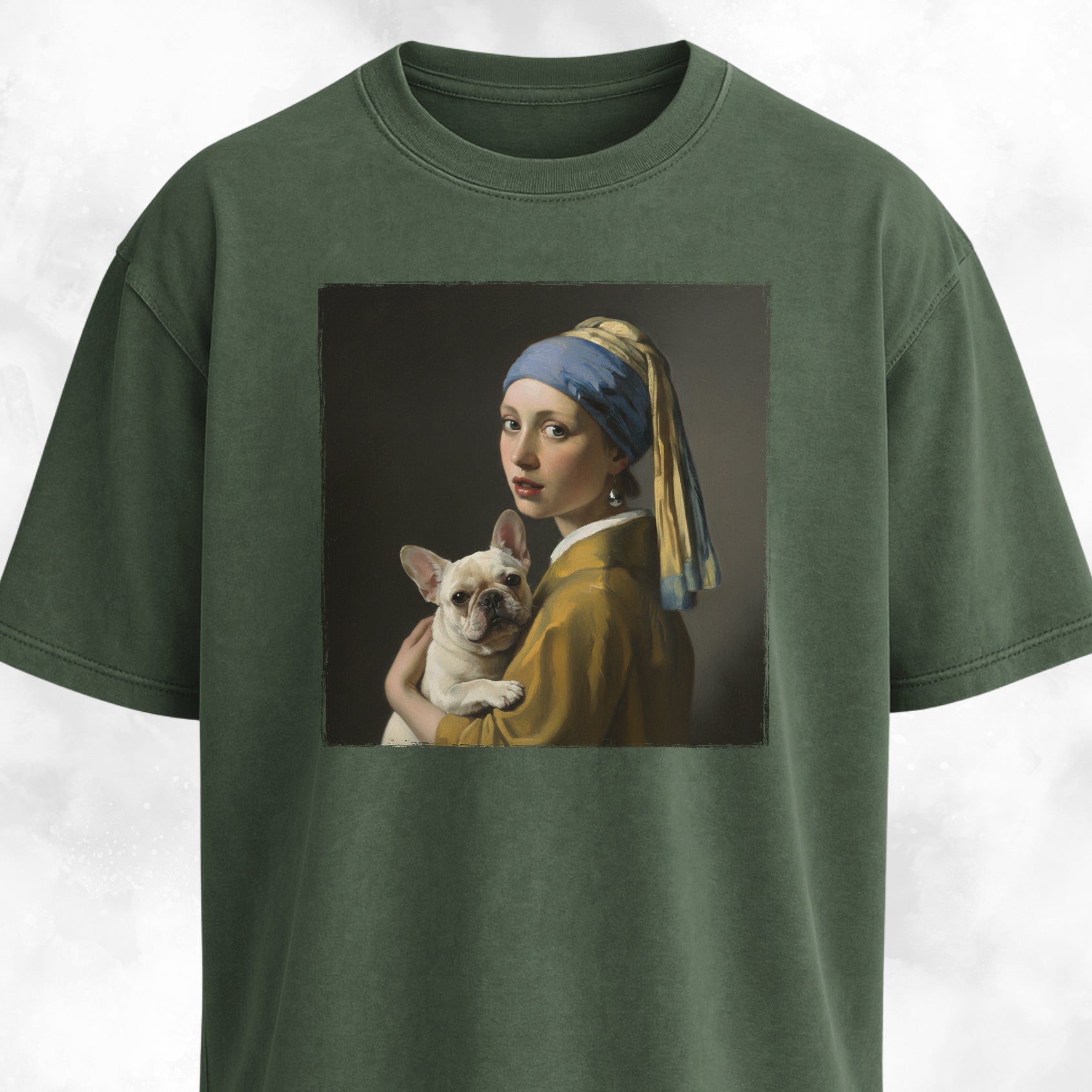 Girl With A Pearl Earring Frenchie Edition T-Shirt