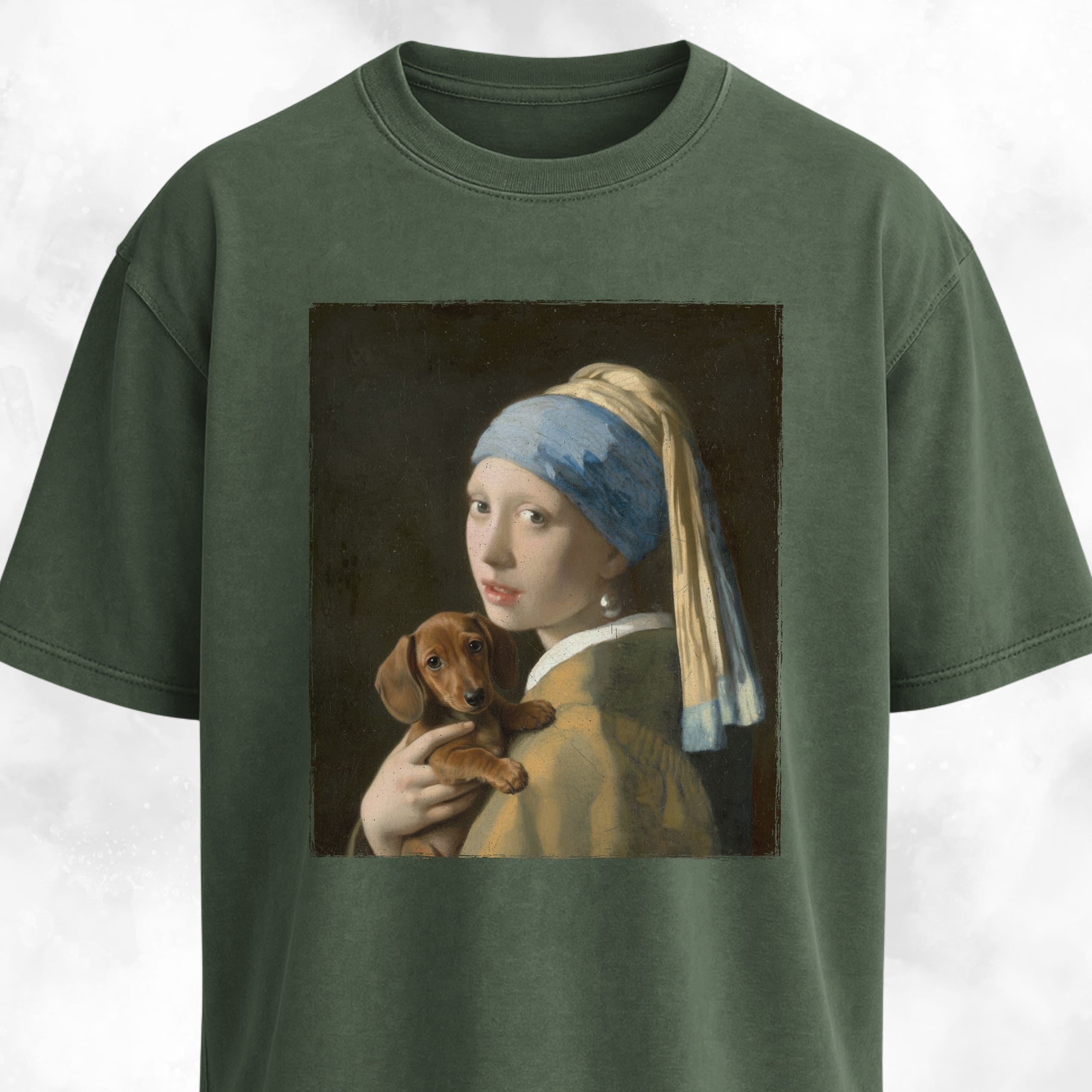 Girl With A Pearl Earring Dachshund Edition T-Shirt