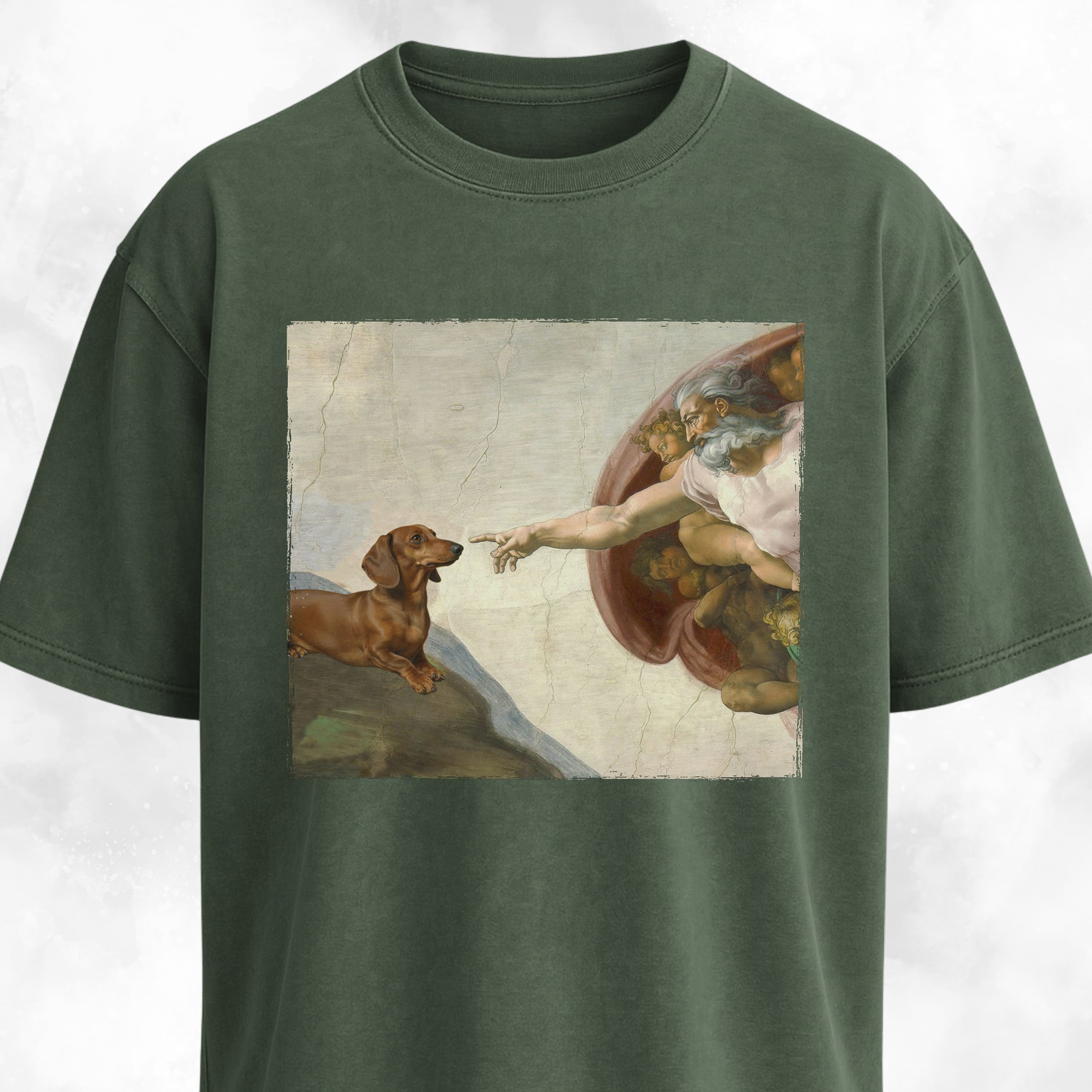 The Creation Of Adam Dachshund Edition T-Shirt