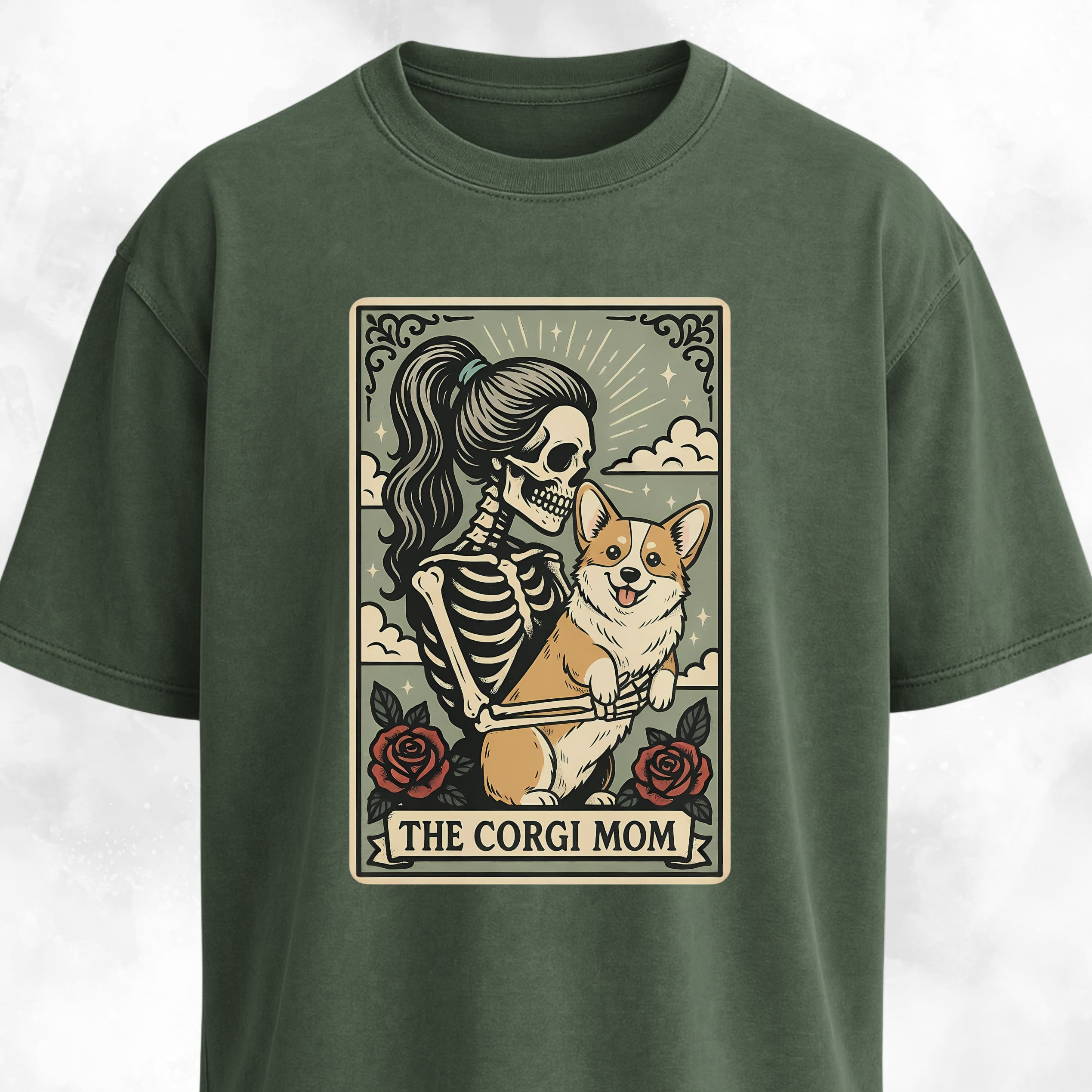 Corgi Mom Tarot Card T-Shirt