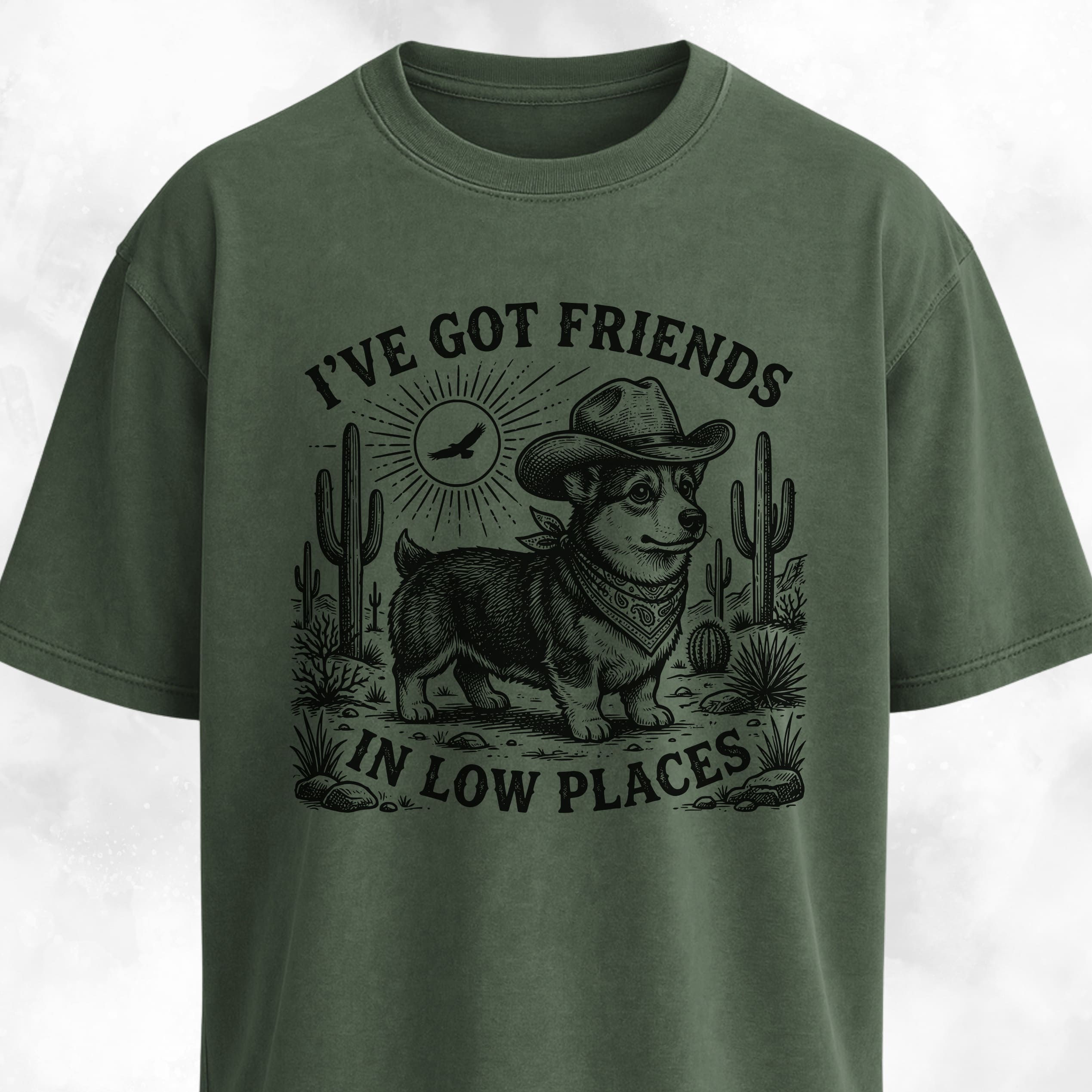 I've Got Friends In Low Places Corgi T-Shirt