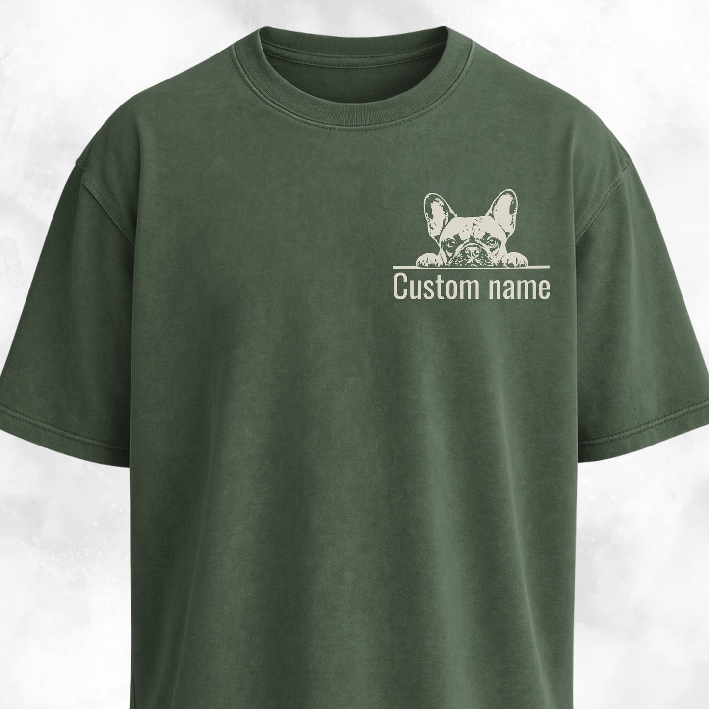 Custom Name French Bulldog Pocket Design T-Shirt