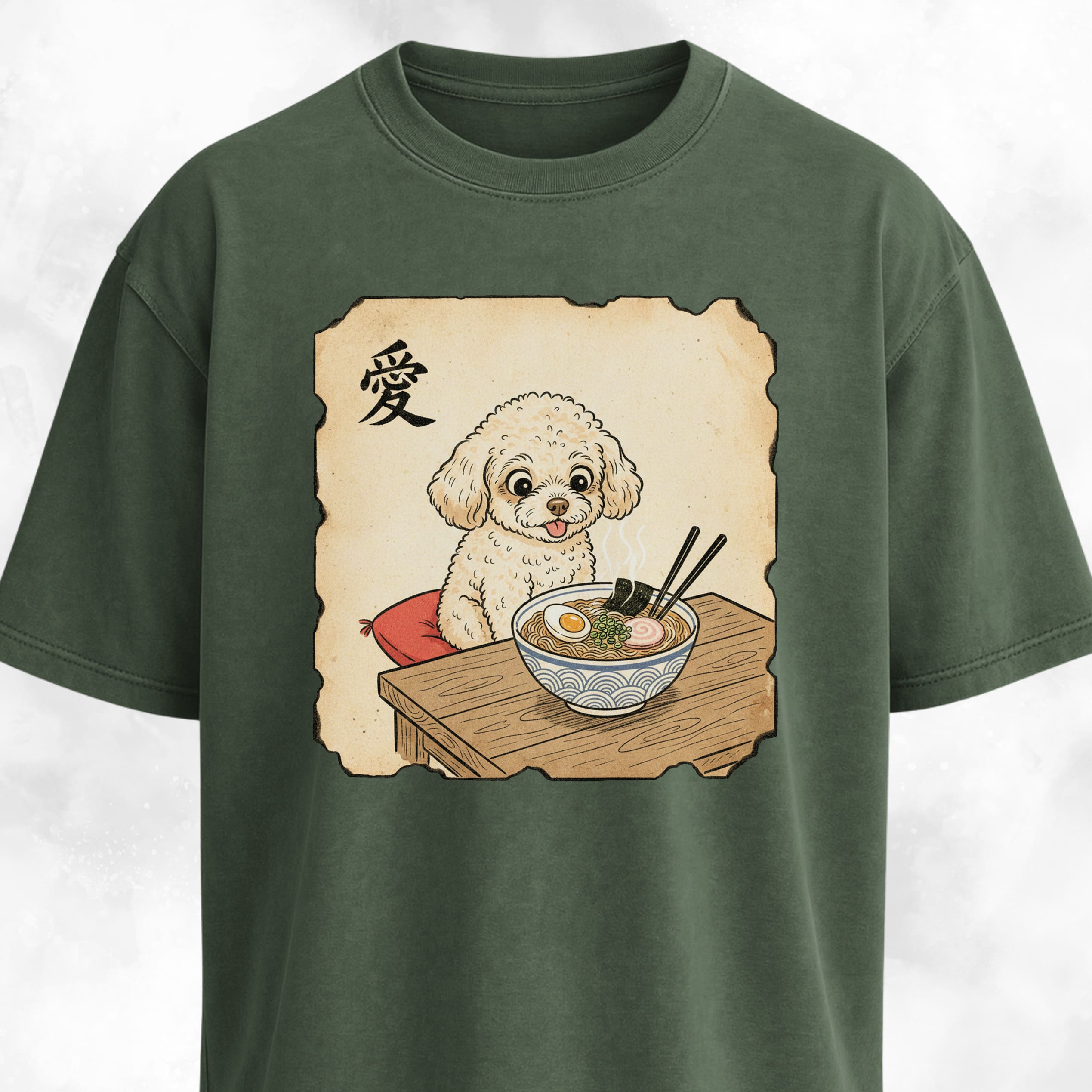 Japanese Poodle Eating Ramen T-Shirt