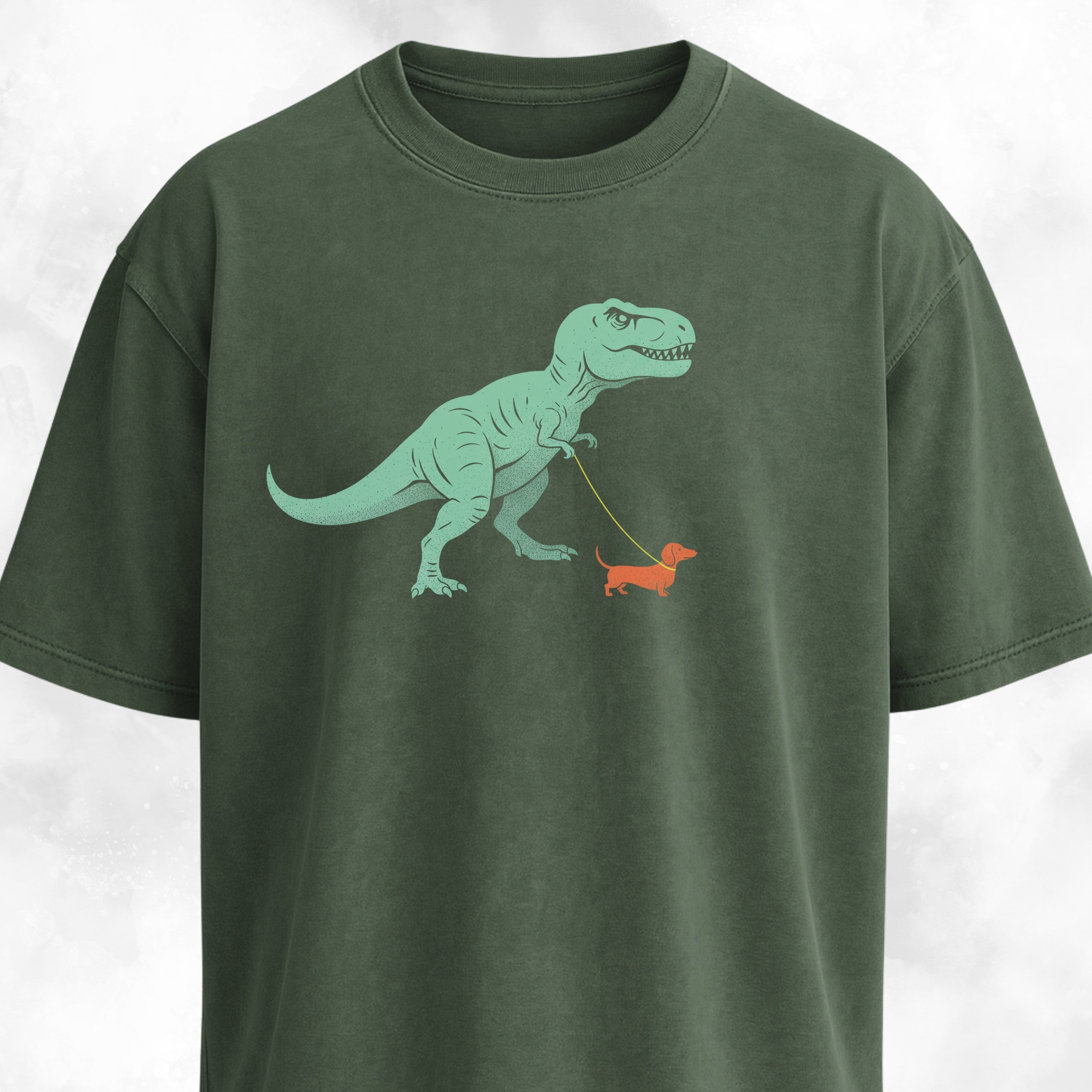 T-Rex Walking A Wiener Dog T-Shirt