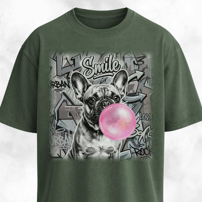 Pink Bubble Gum Cream Frenchie T-Shirt
