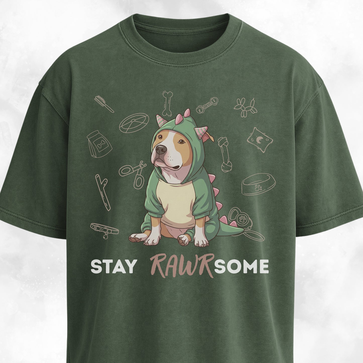 Pitbull In A Dinosaur Costume T-Shirt