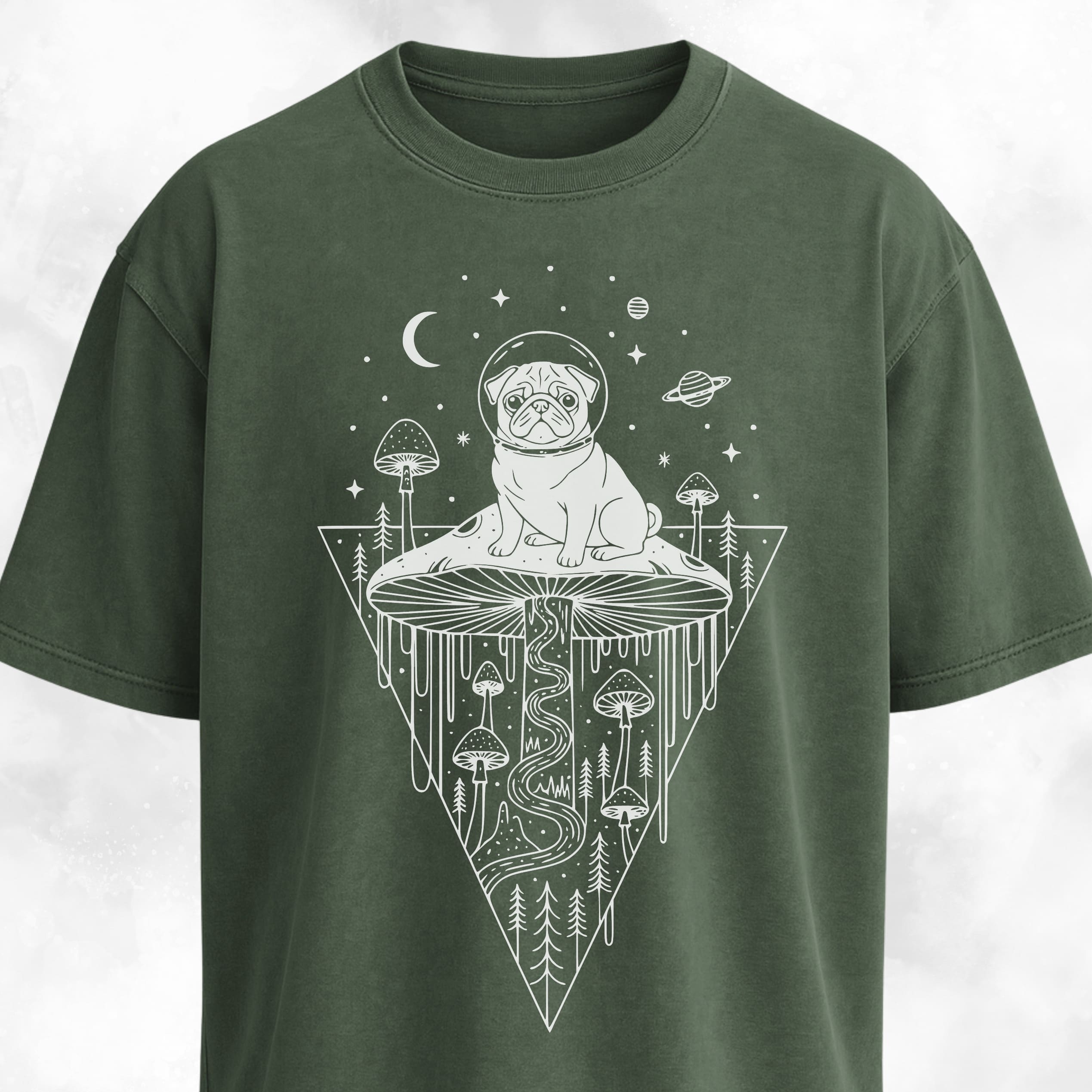 Pug Mushroom Hallucinations T-Shirt