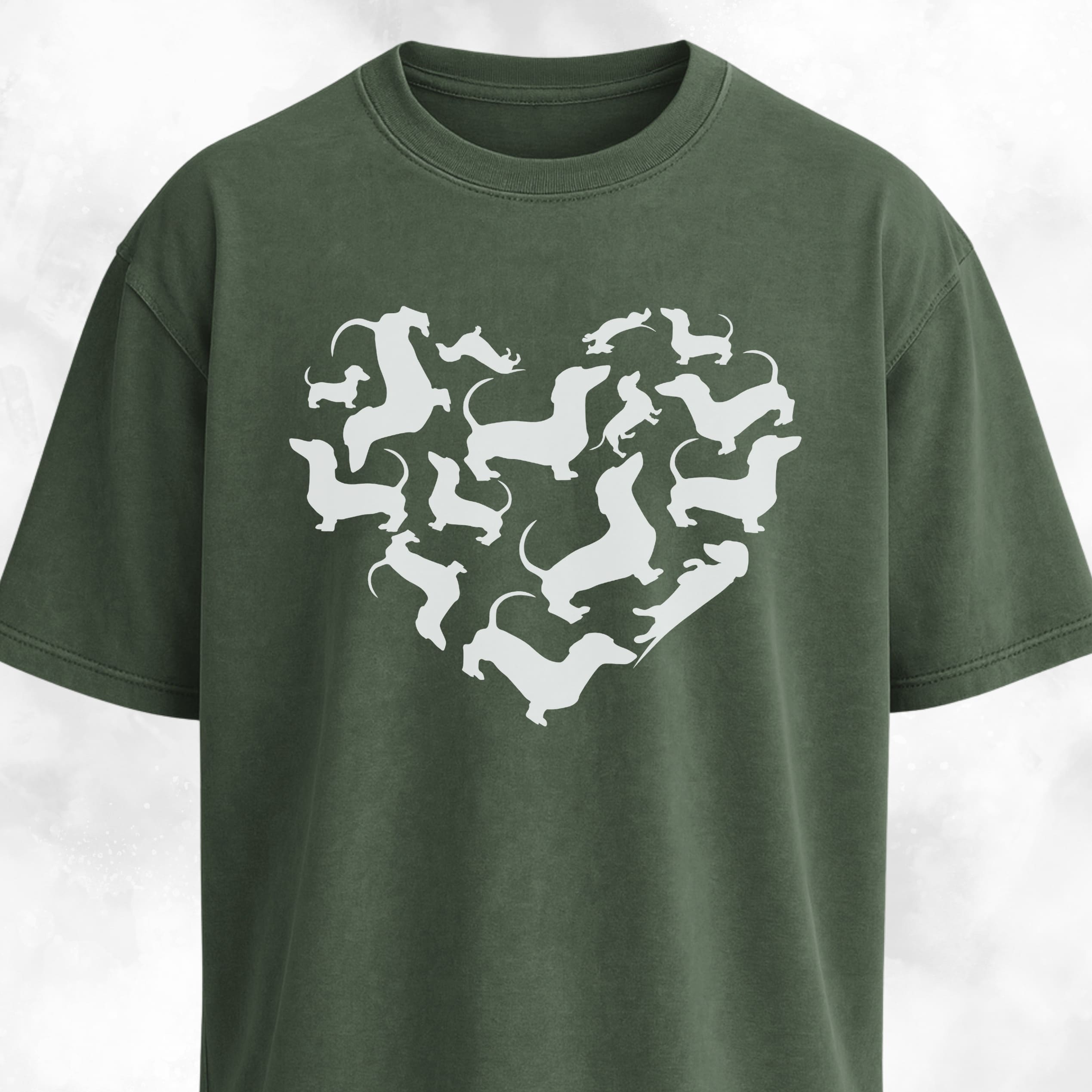 Dachshunds Heart Mosaic T-Shirt