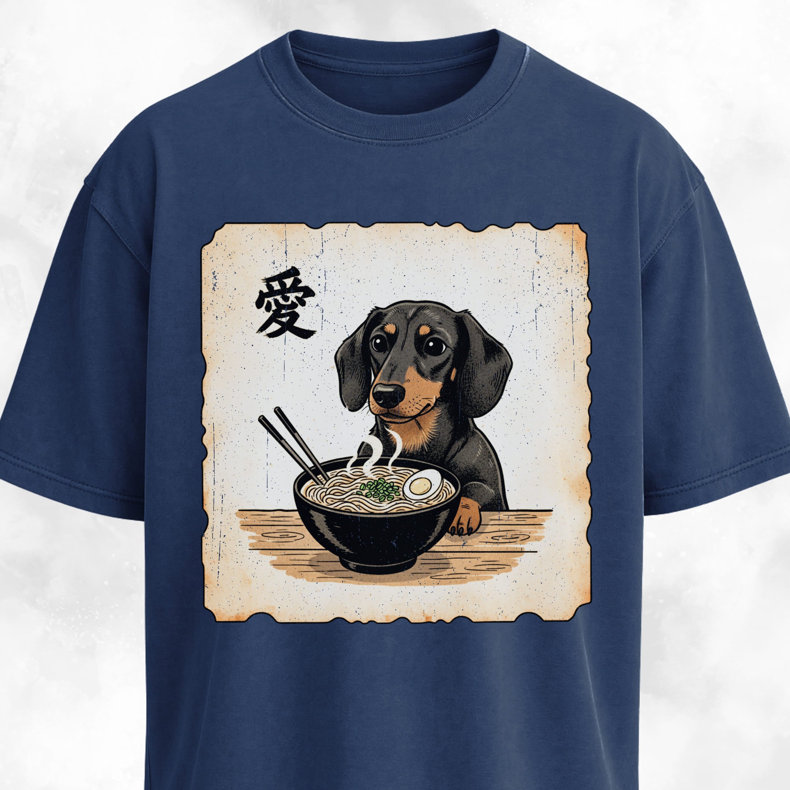 Japanese Style Dachshund Eating Ramen T-Shirt