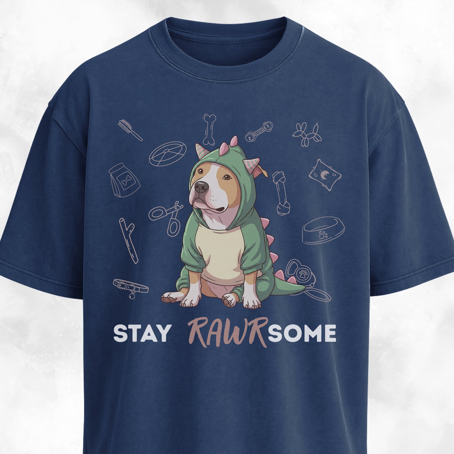 Pitbull In A Dinosaur Costume T-Shirt