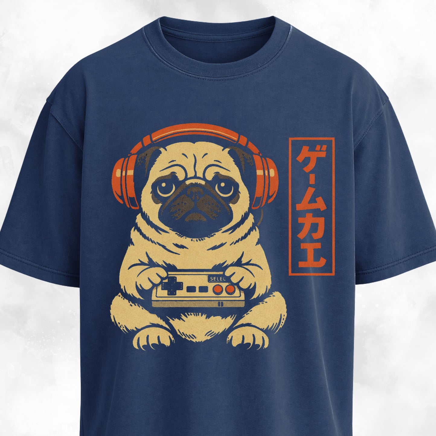 Retro Gamer Pug With Headphones