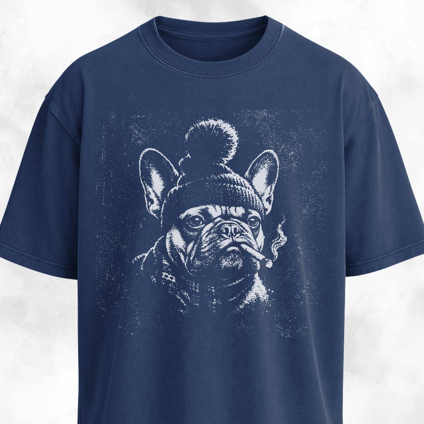 Smoking Frenchie With A Beanie T-Shirt