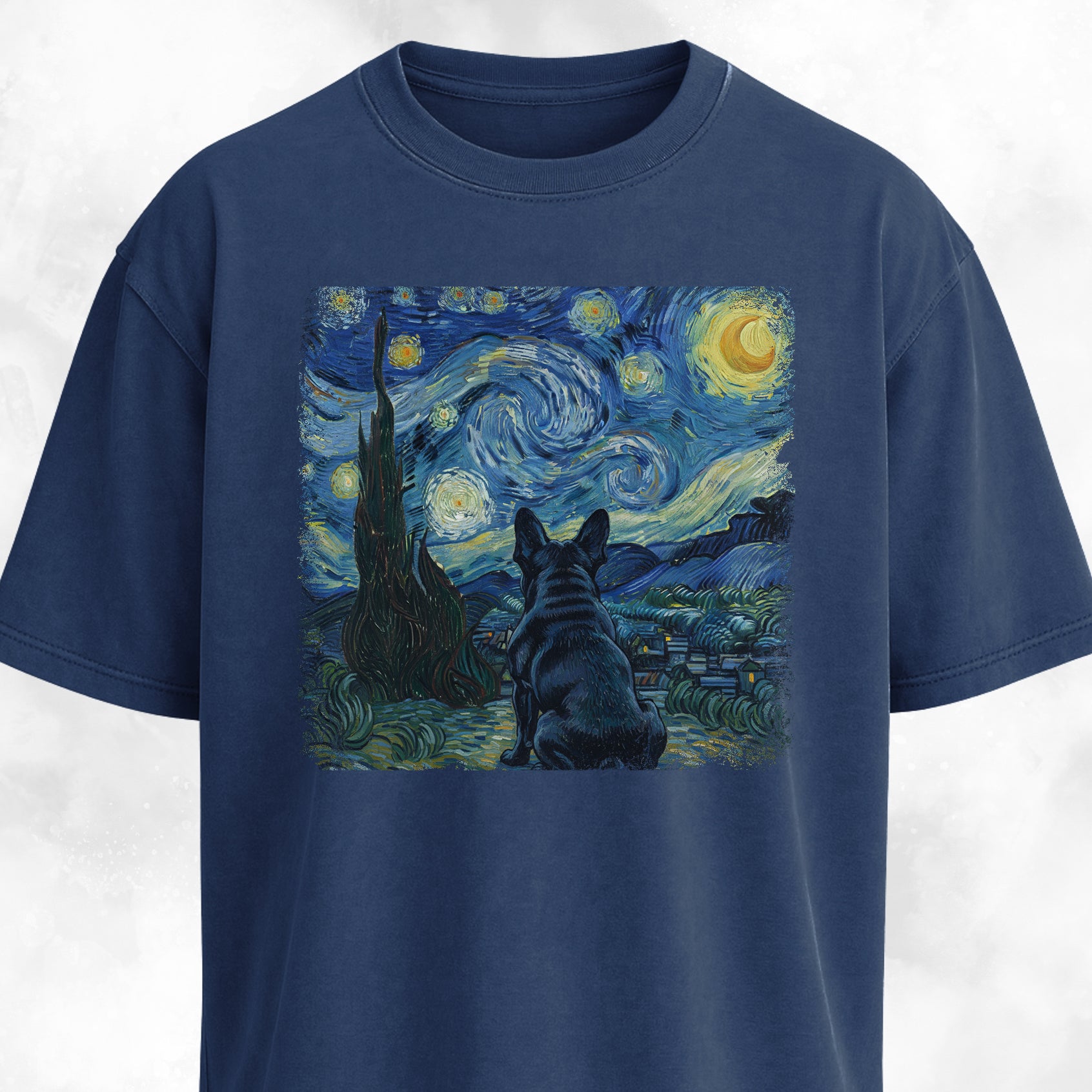 Van Gogh's Starry Night Frenchie Edition T-Shirt