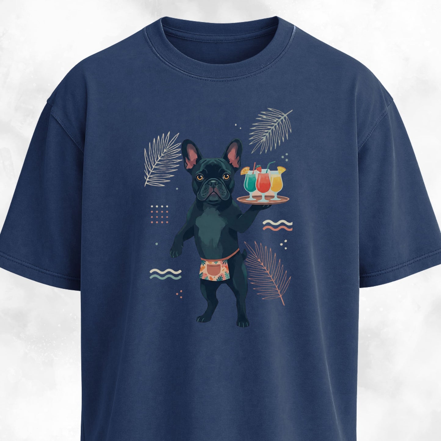Frenchie With Cocktails T-Shirt