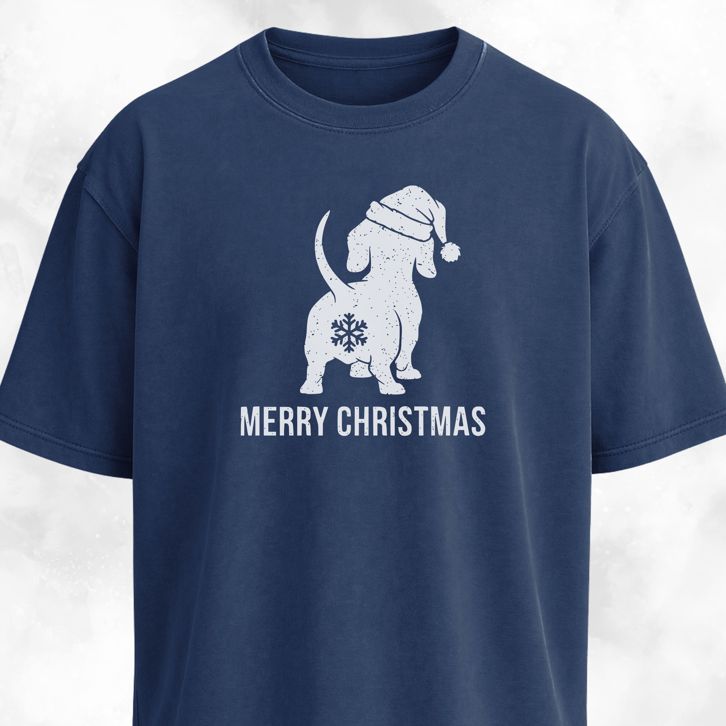 Doxie Merry Christmas Snowflake Butt T-Shirt