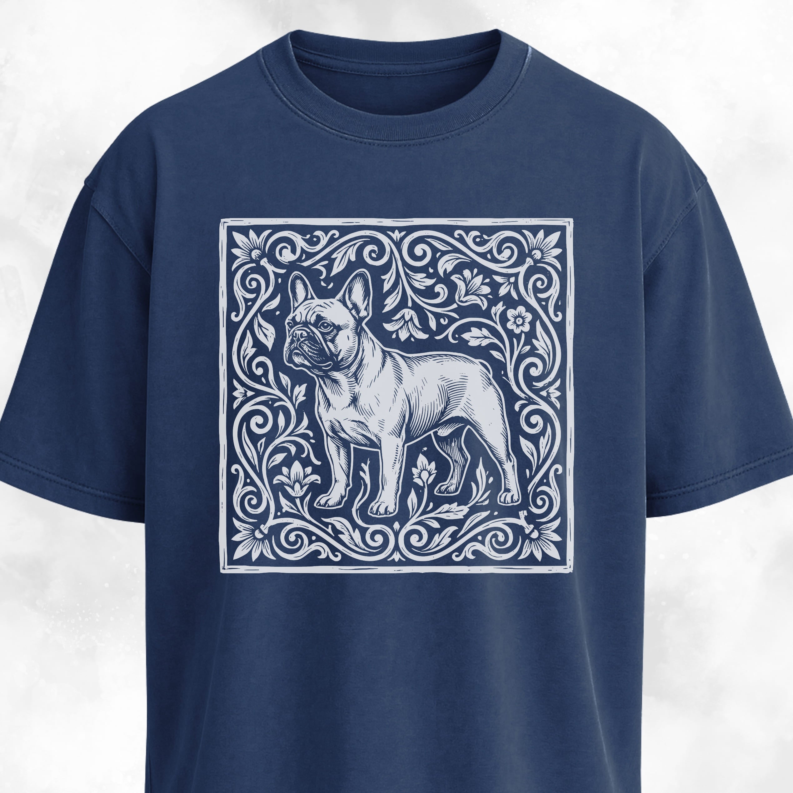 Folk-Art Floral Frenchie T-Shirt