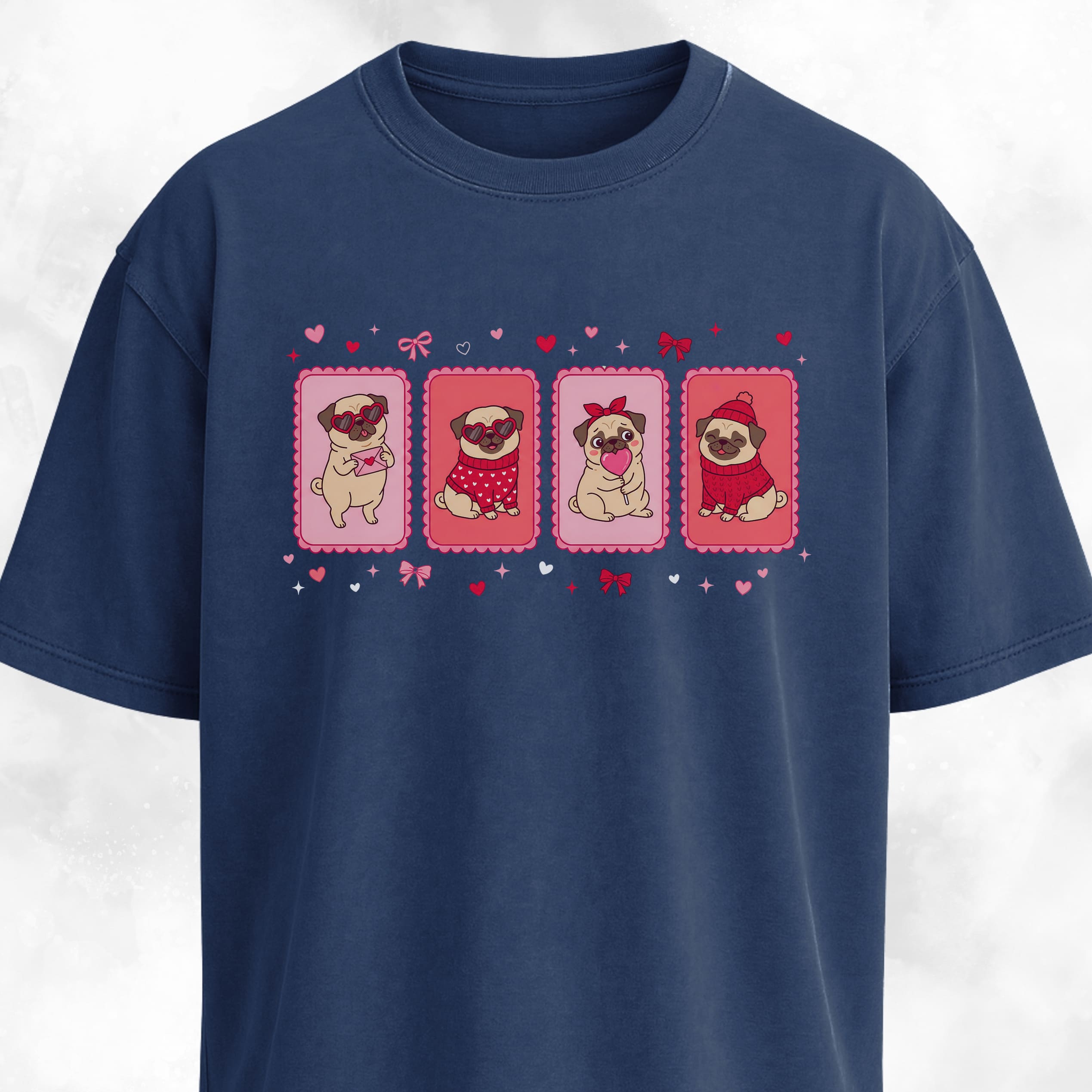 Valentine's Day Pug Collage T-Shirt