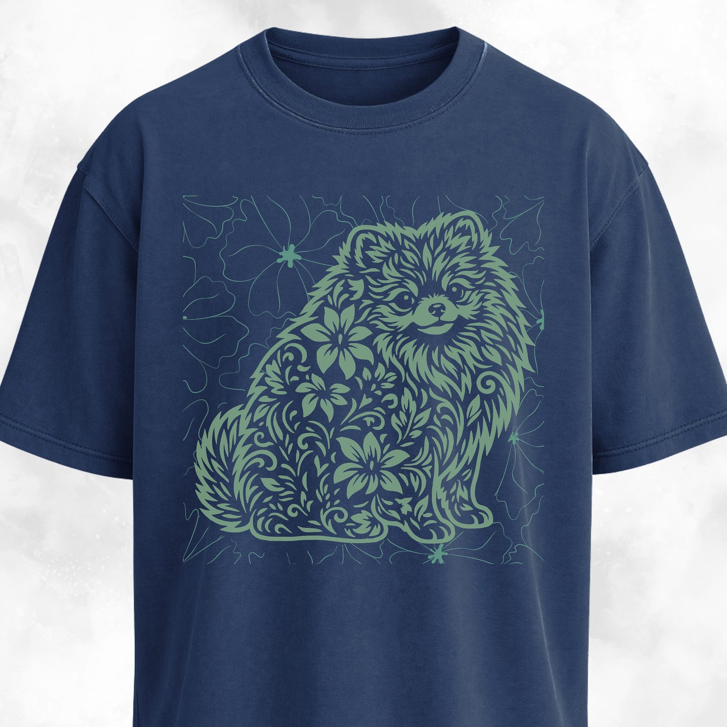 Floral Pomeranian T-Shirt
