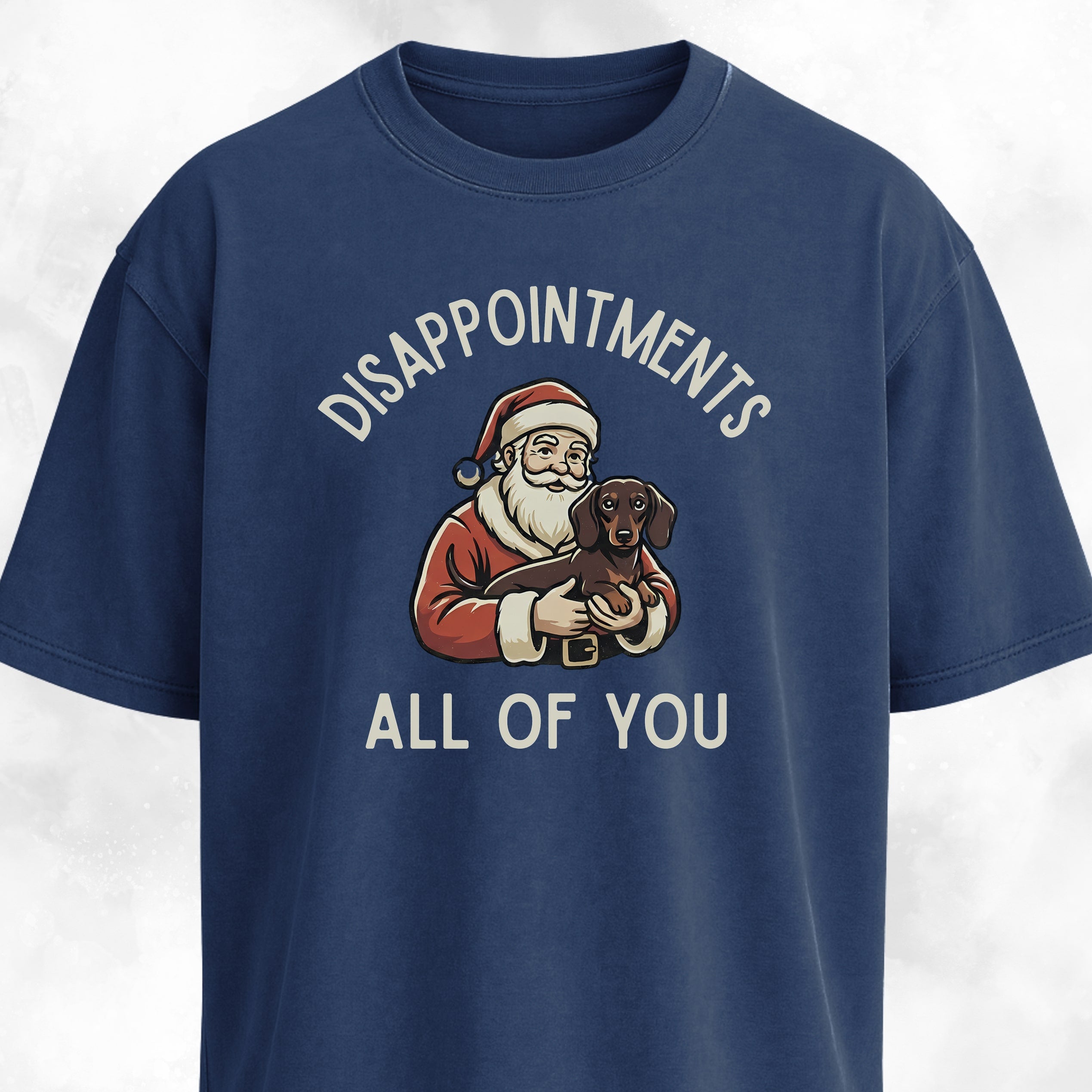 Disappointed Santa With Dachshund T-Shirt