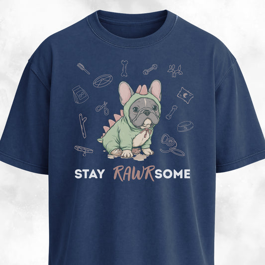 Cute Frenchie In A Dinosaur Costume T-Shirt