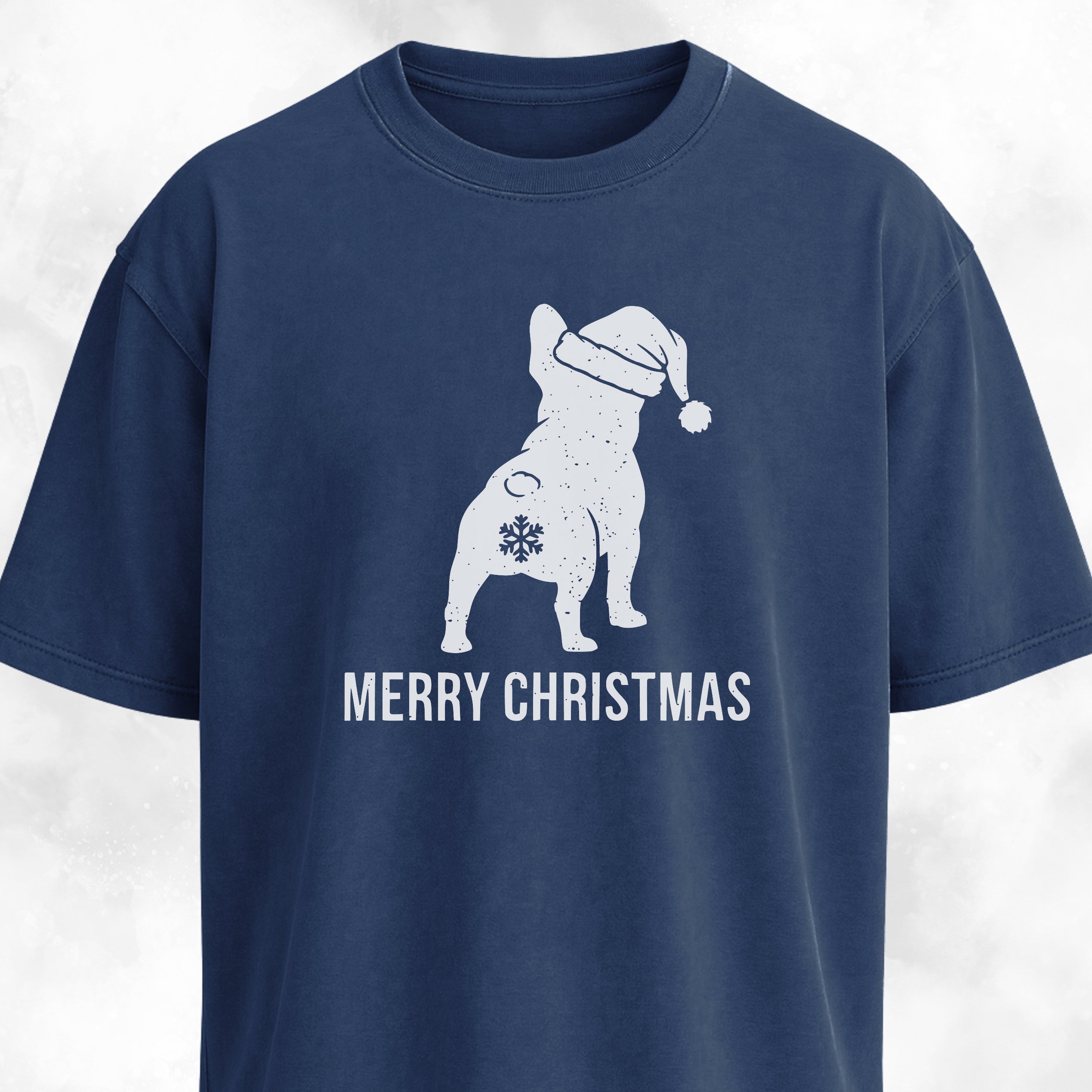Merry Christmas Snowflake Butt Frenchie Edition T-Shirt