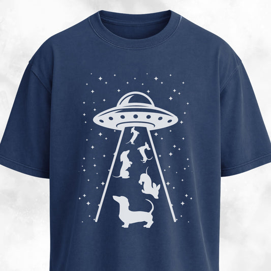 UFO Beaming Dachshunds T-Shirt